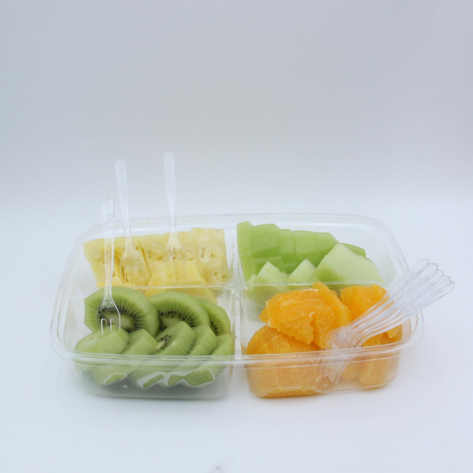 Dishwasher-safe clear plastic forks for home and office use