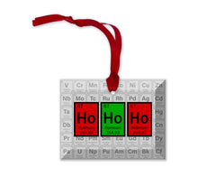 Ho Ho Ho Periodic Table of Elements glass ornament 3 1/2 inch wide