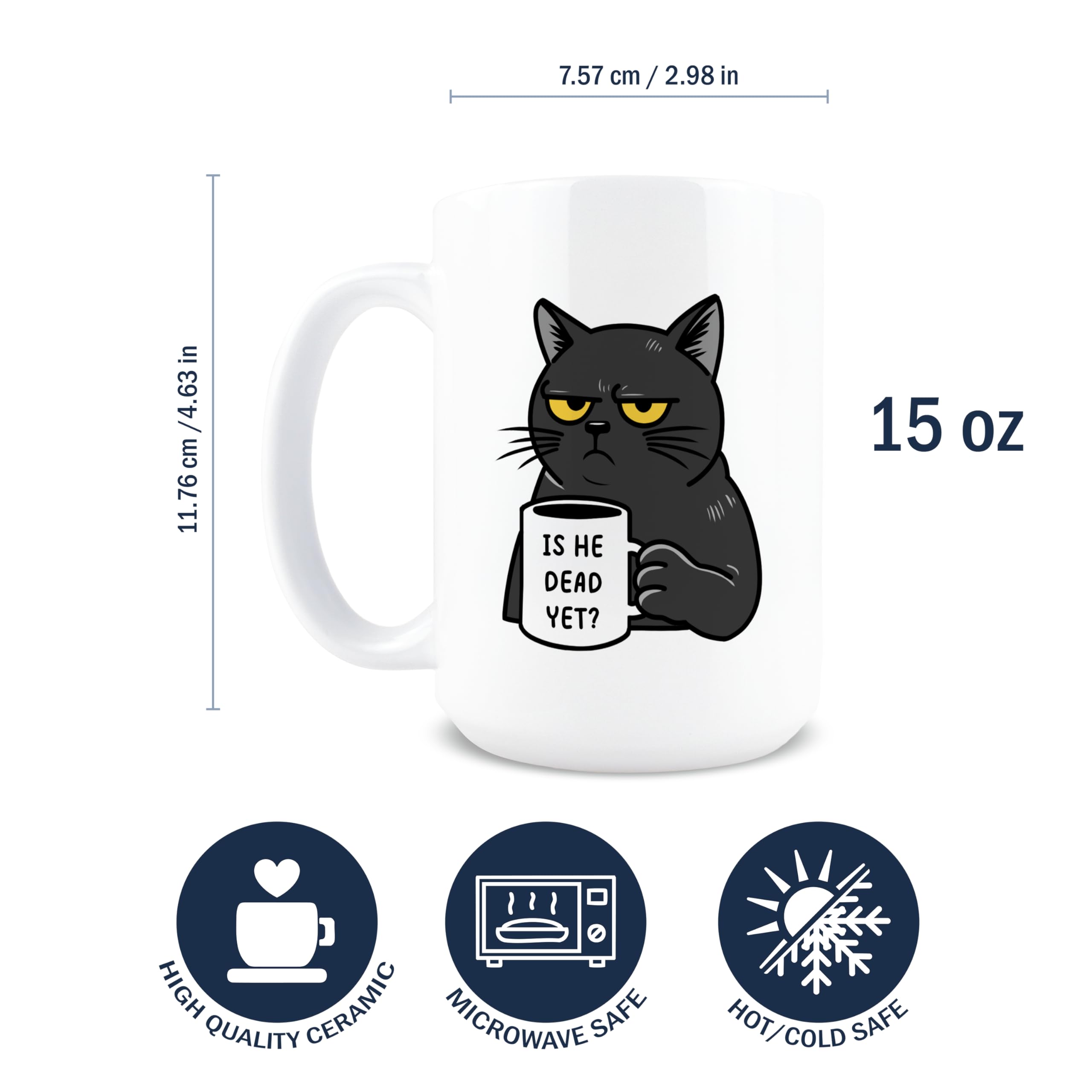 Hogg Is He Dead Yet mug black cat design 15oz