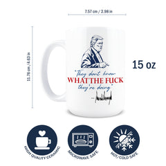 15 oz ceramic mug by Hogg with meme design