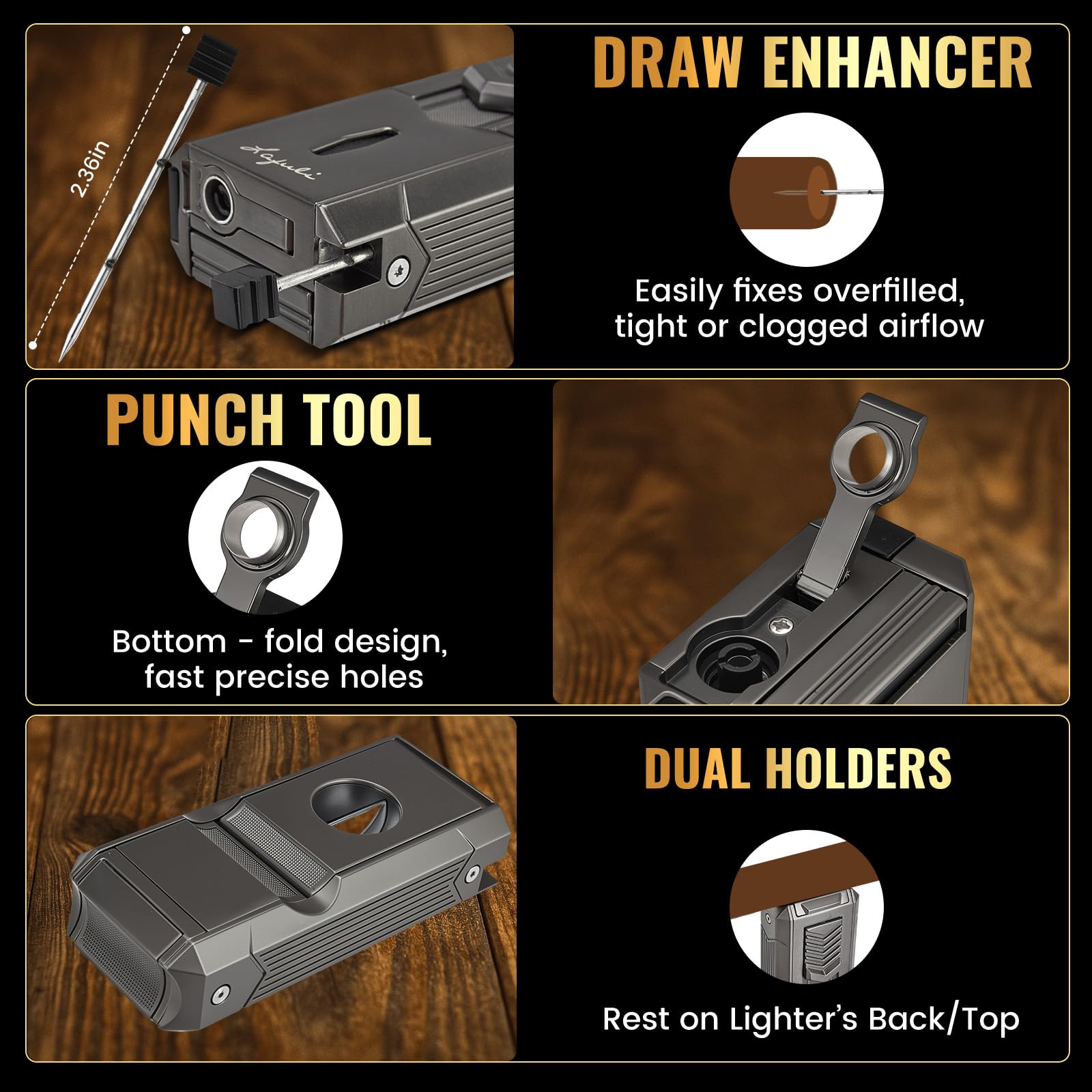 Holder and punch components of the lighter
