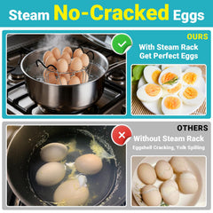 Holds 18 eggs on an 18-hole design for even steaming