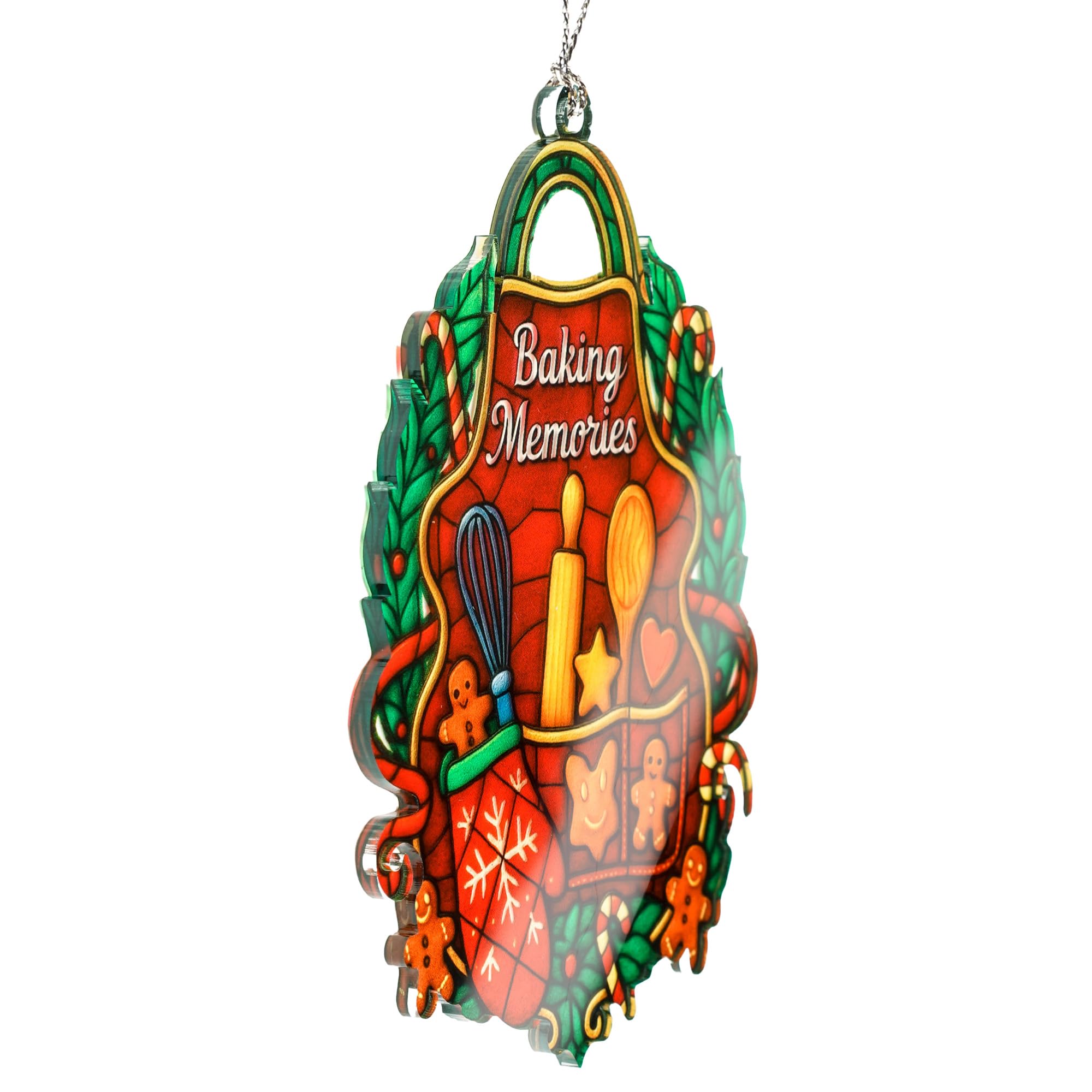 Holiday baking gift wooden ornament in stained finish