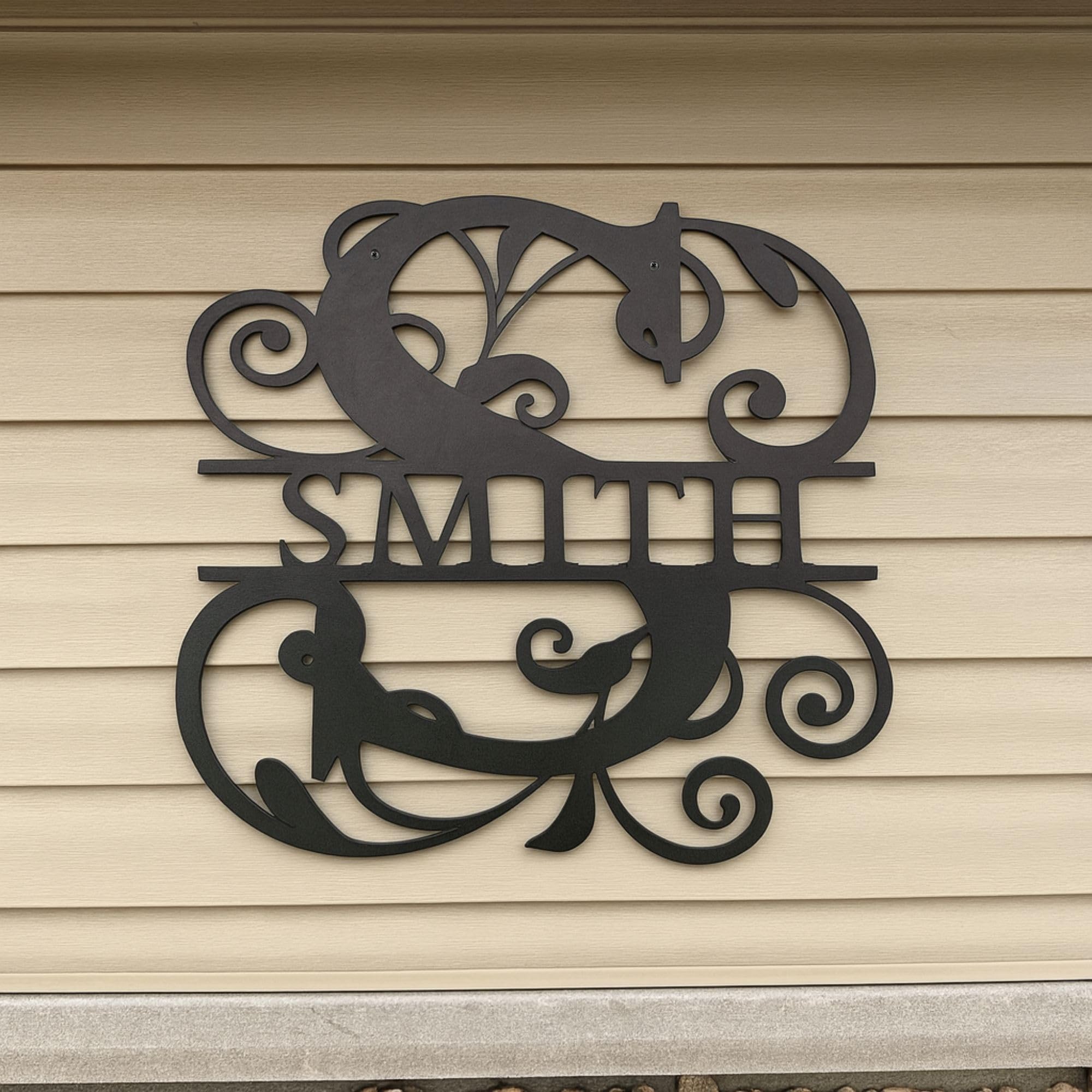 Holiday decor metal name sign 14 gauge steel