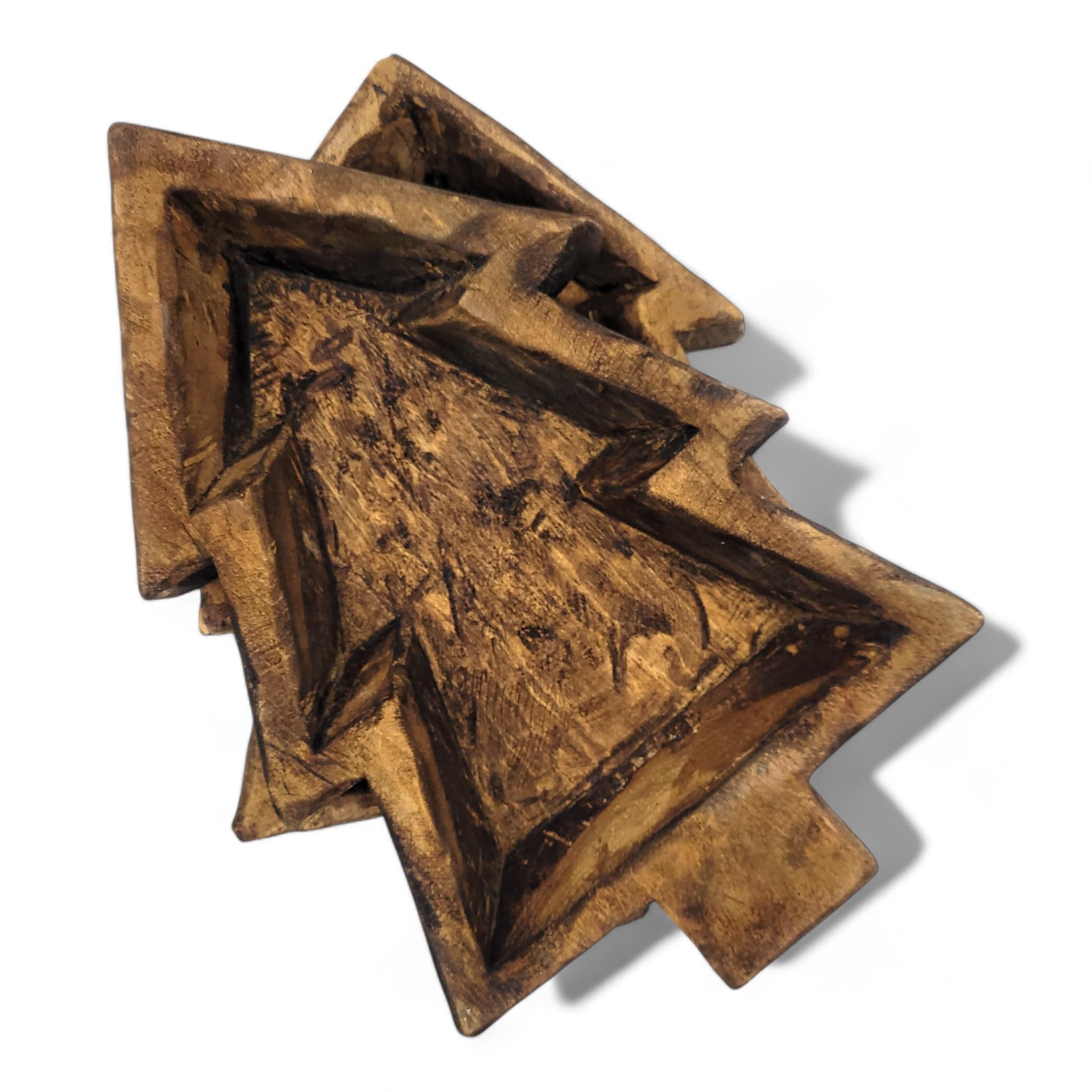 Unique handmade wooden dough bowl with natural variation
