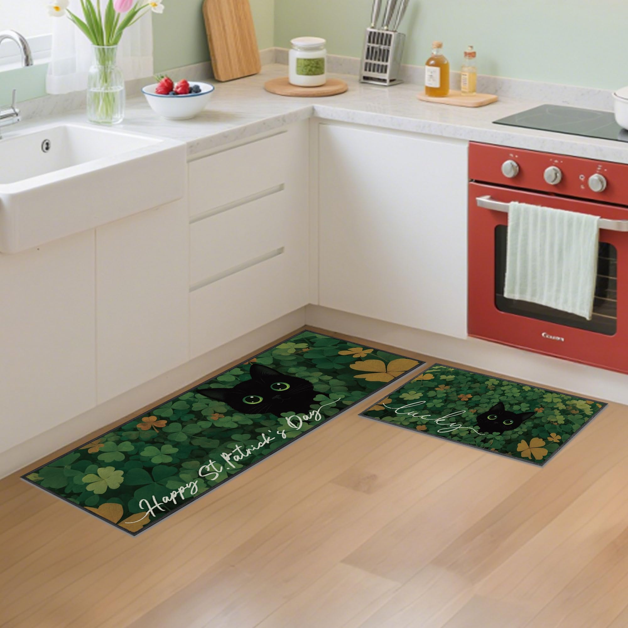 Easy care shake or gentle wash kitchen mats