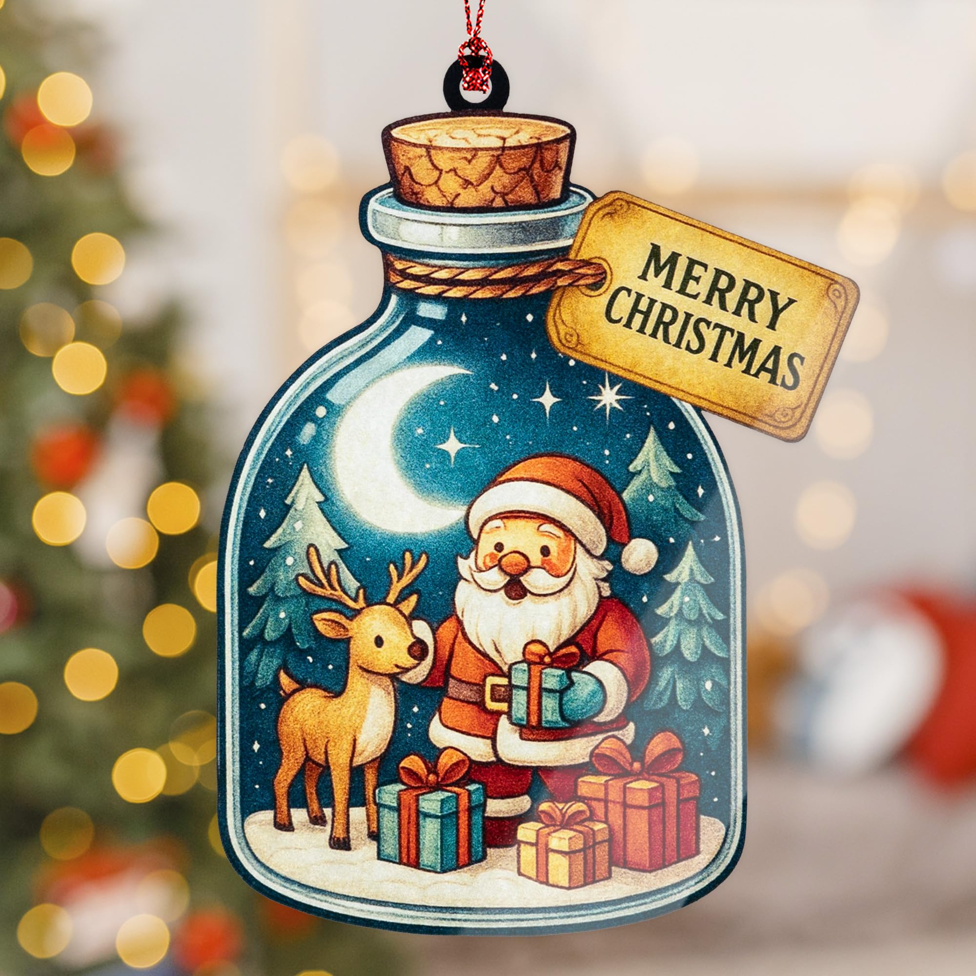 Holiday keepsake Santa Ornament with elegant gift-ready packaging