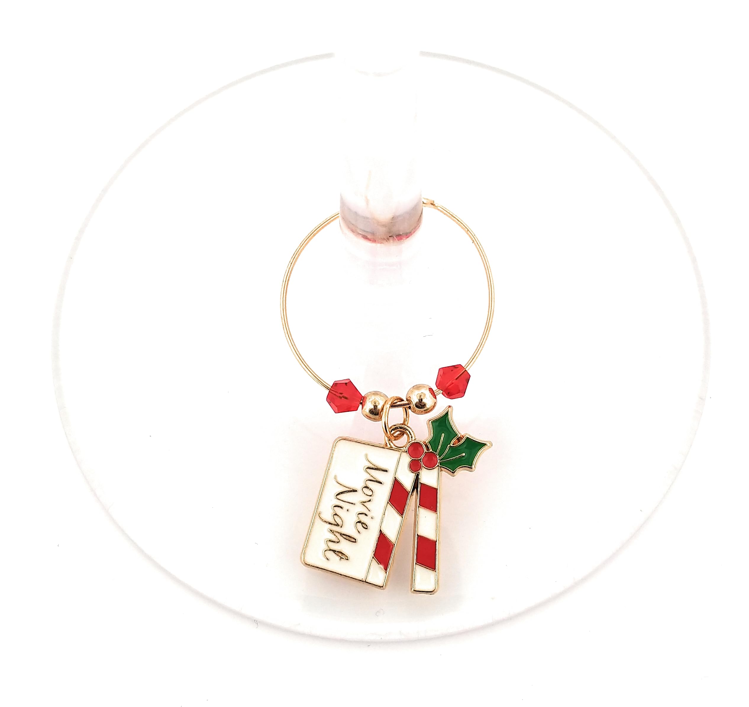 Holiday movie night wine charms for cozy evenings