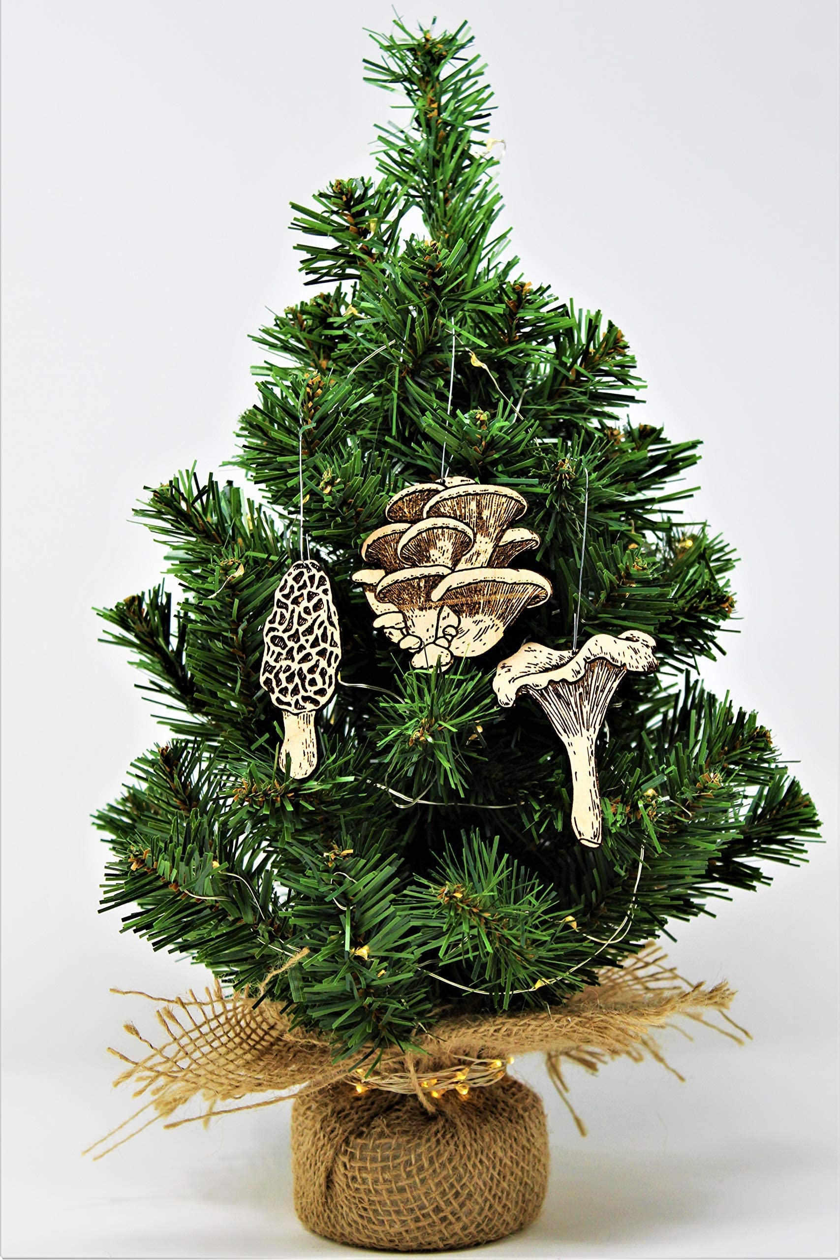 Decorative birch wood mushrooms for holiday decor