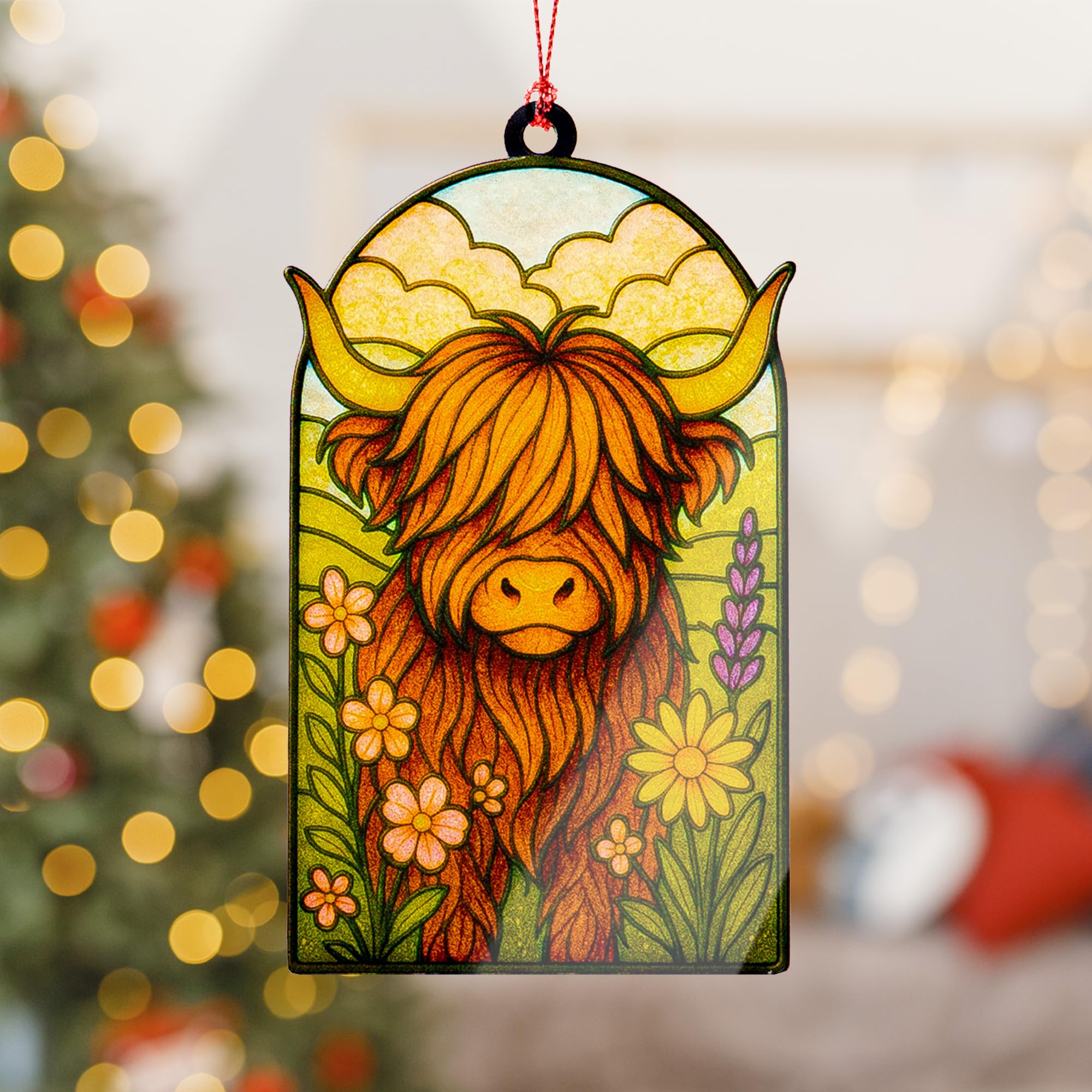 Christmas ornament displayed on window or tree