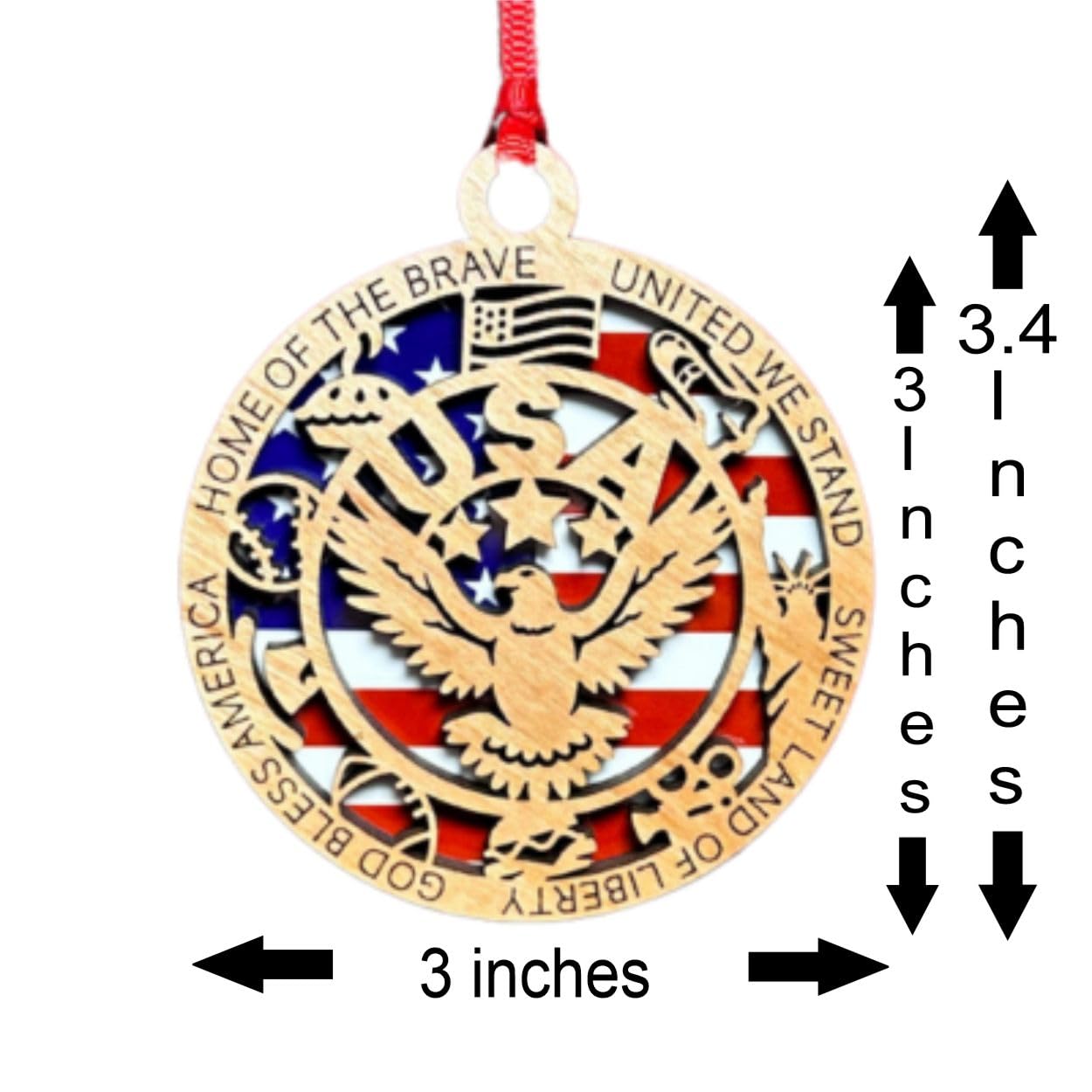 holiday tree decoration with eagle motif