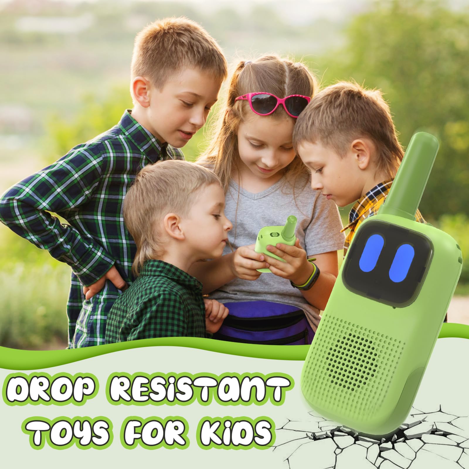 2-pack Holiky walkie talkies require 6x AAA batteries not included