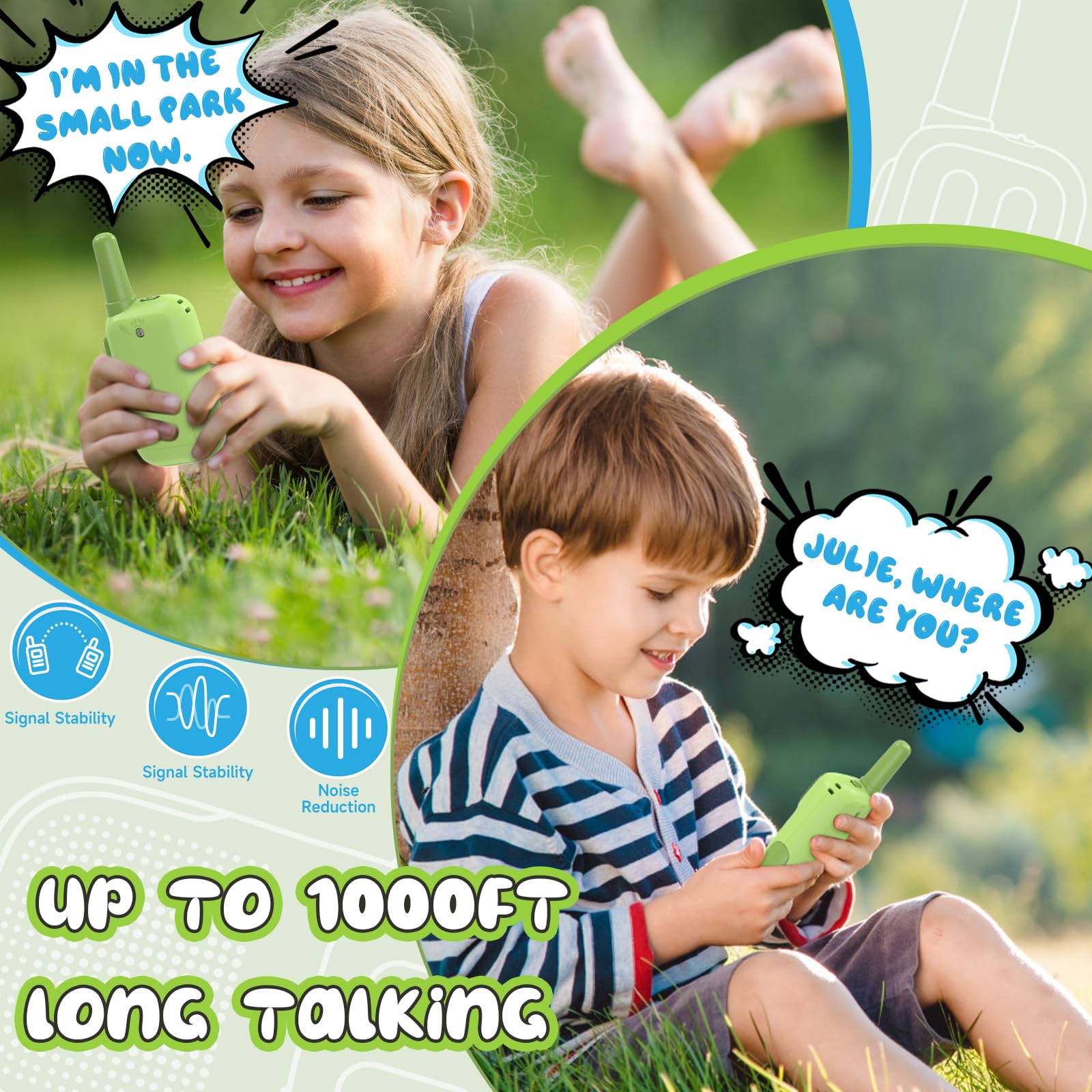 Durable ABS plastic kid walkie talkies with smooth edges