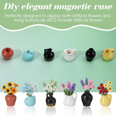 Magnetic vase set for kitchen and office decor