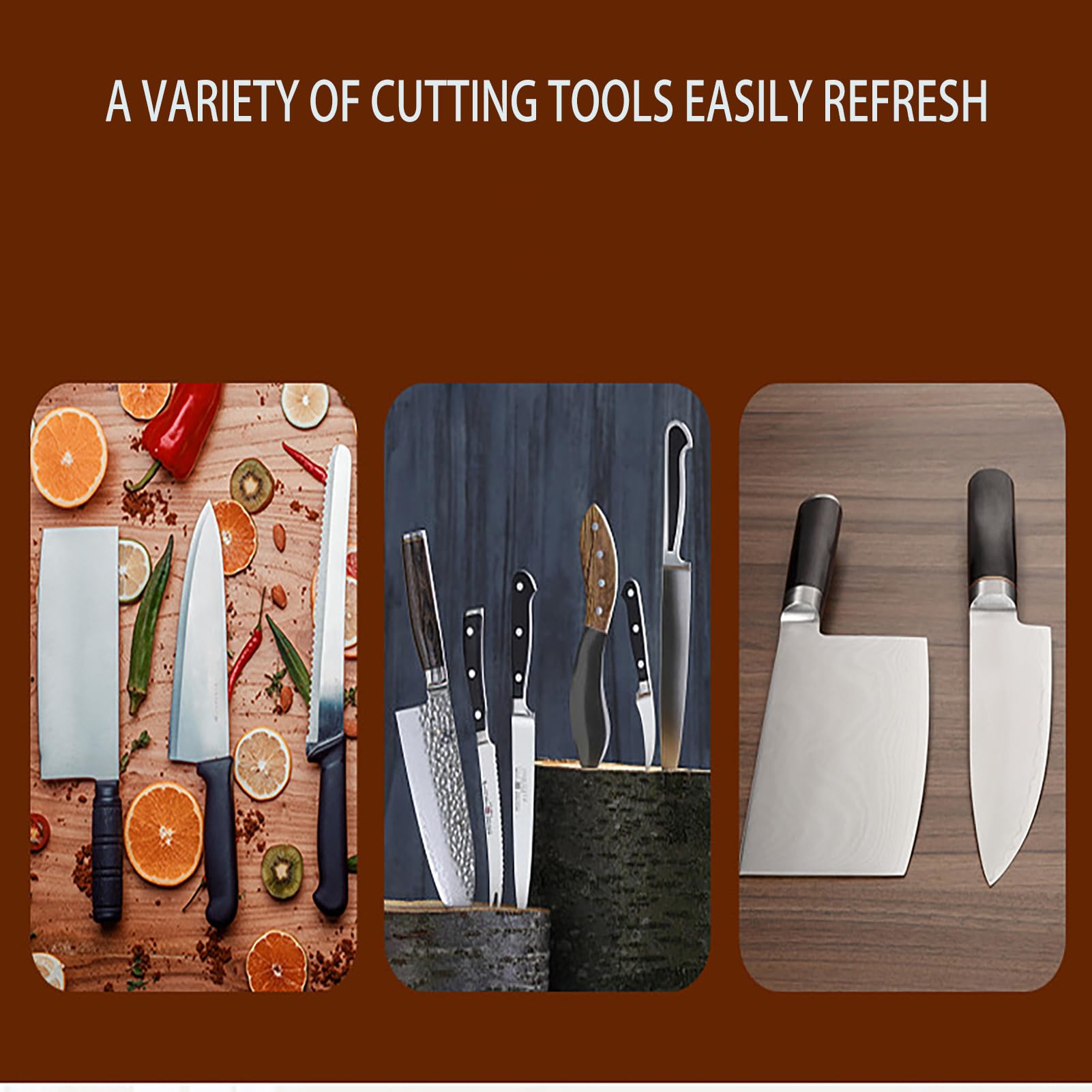 Kitchen knives compatible including slicing and chef knives