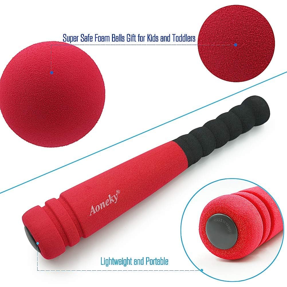 Hollow core foam bat with soft outer foam red