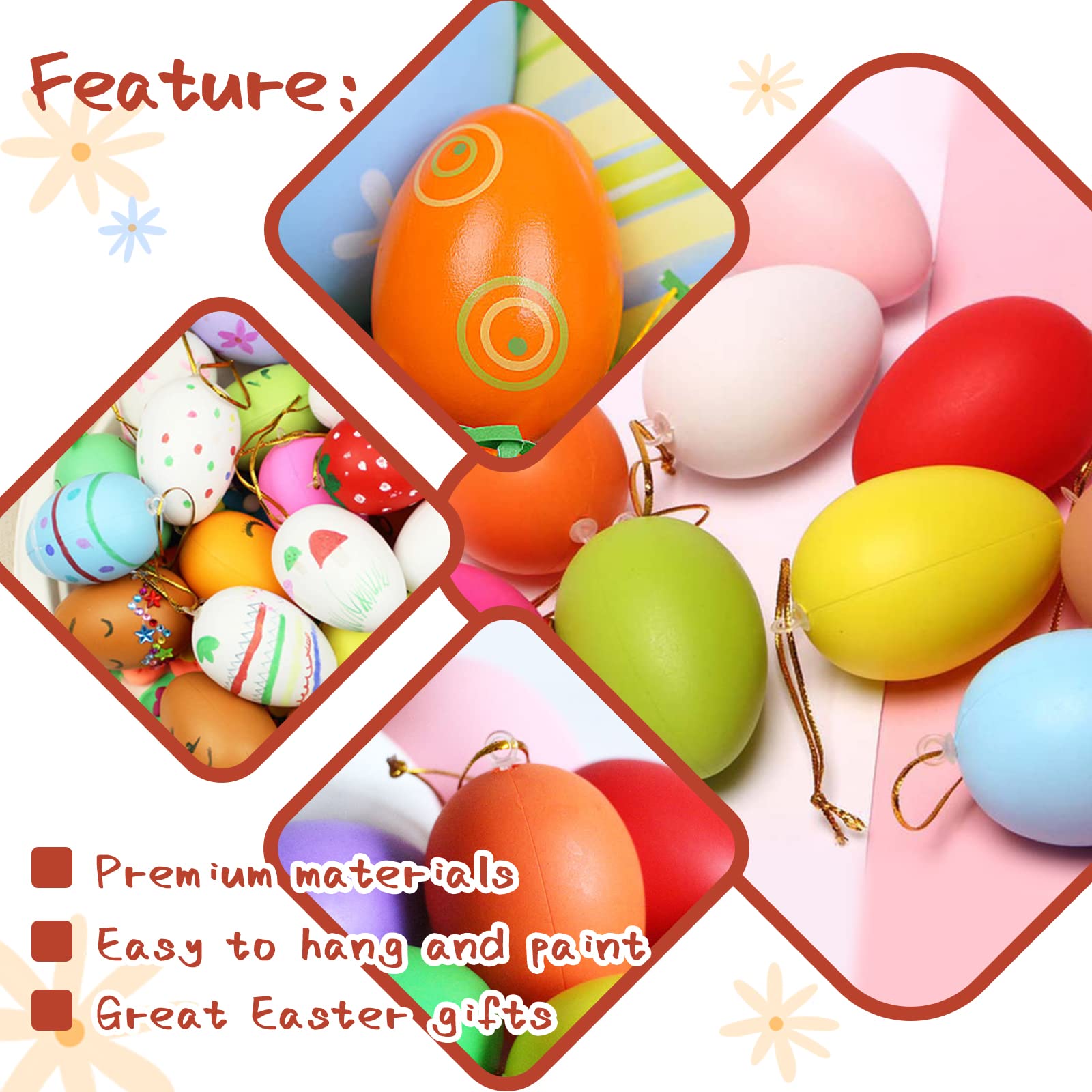Hollow Easter eggs ready for display