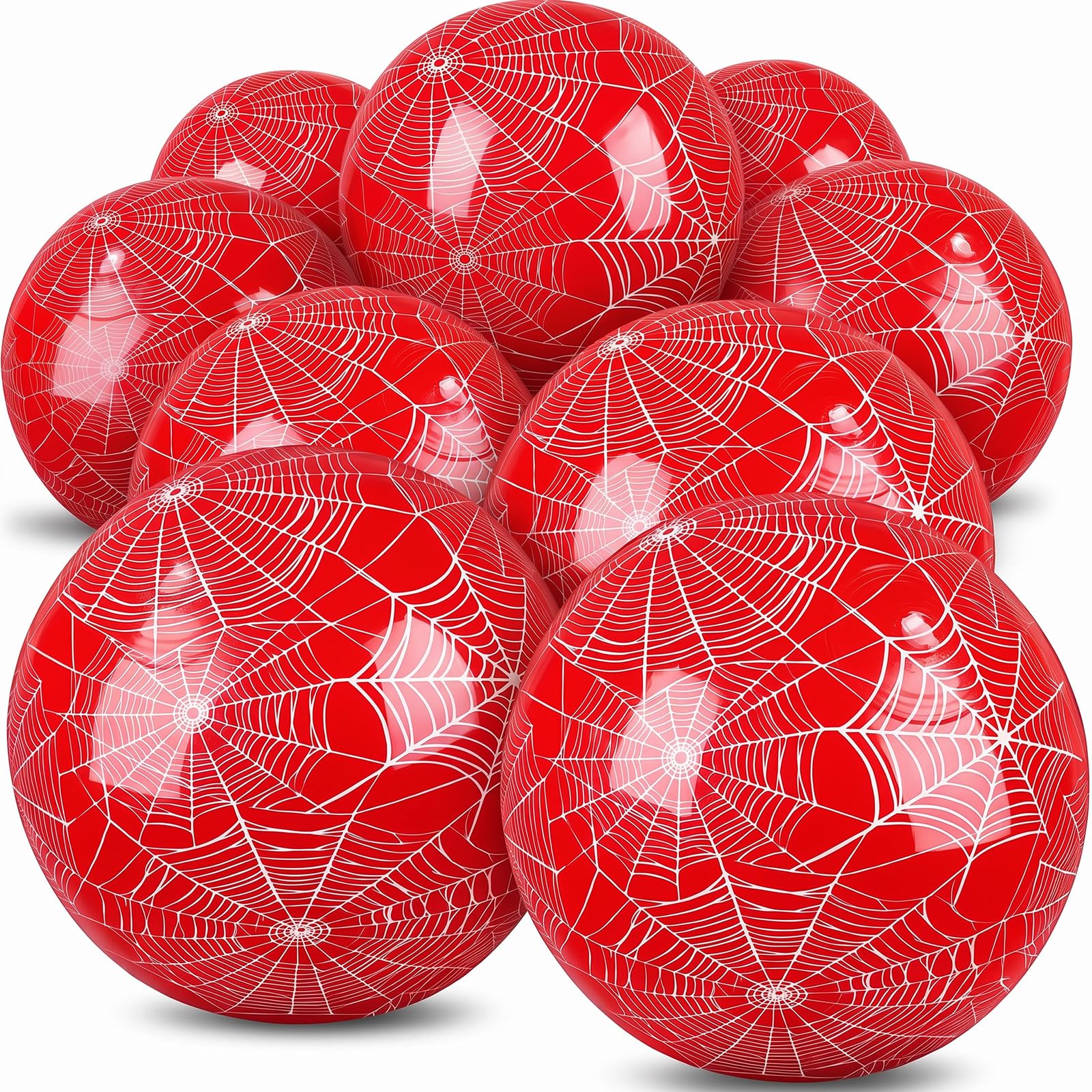Hollowfly 12 pack spider web beach balls 7.87 inch diameter