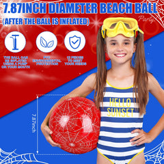 Colorful PVC beach ball 7.87 inch with spider web pattern for kids