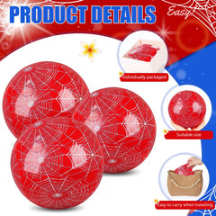 Red spider web pattern beach ball by Hollowfly included in 12 pack