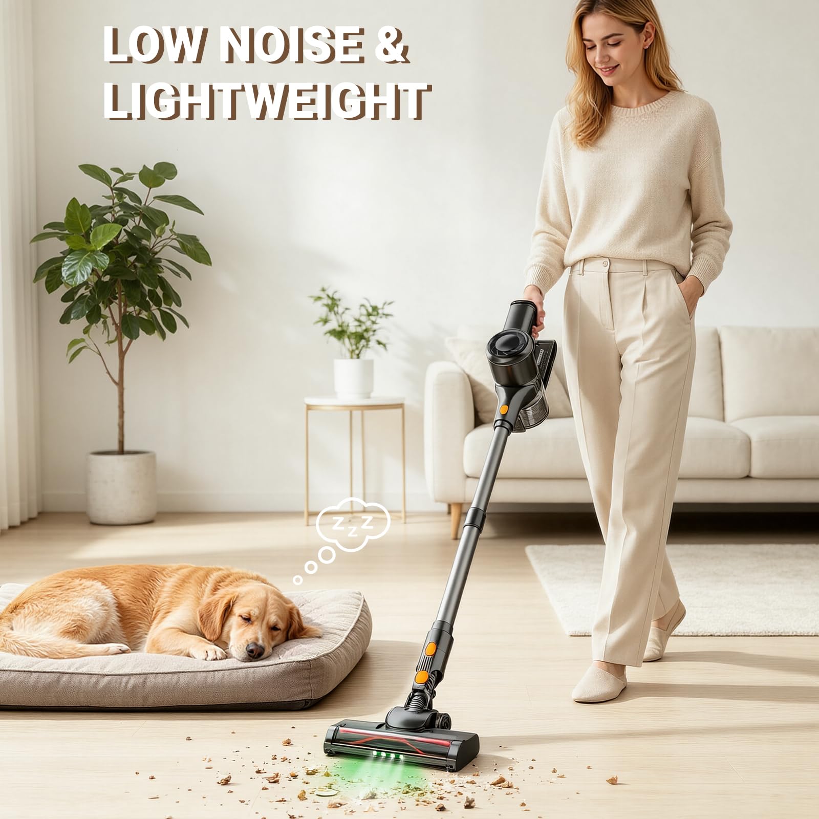 0.8L dustbin and premium filtration on HOLOGO cordless vacuum cleaner