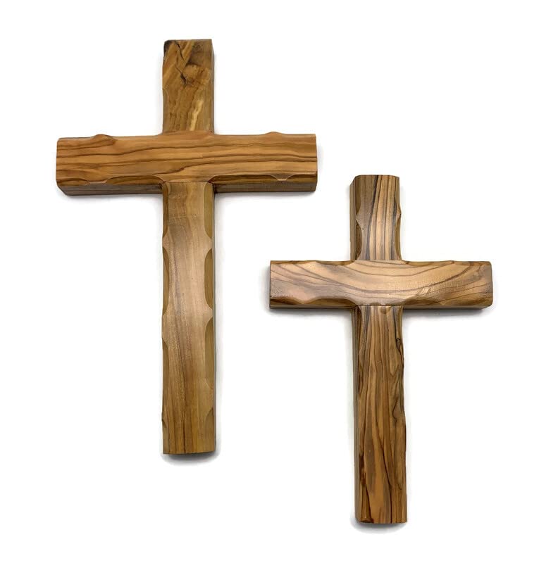 Handmade religious decor olive wood cross from Holy Land