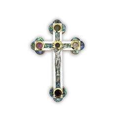 Holy Land Crucifix Wall Cross hand carved olive wood with mother of pearl