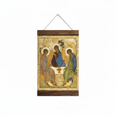 Holy Trinity icon by Rublev Andrei canvas print with wood frame