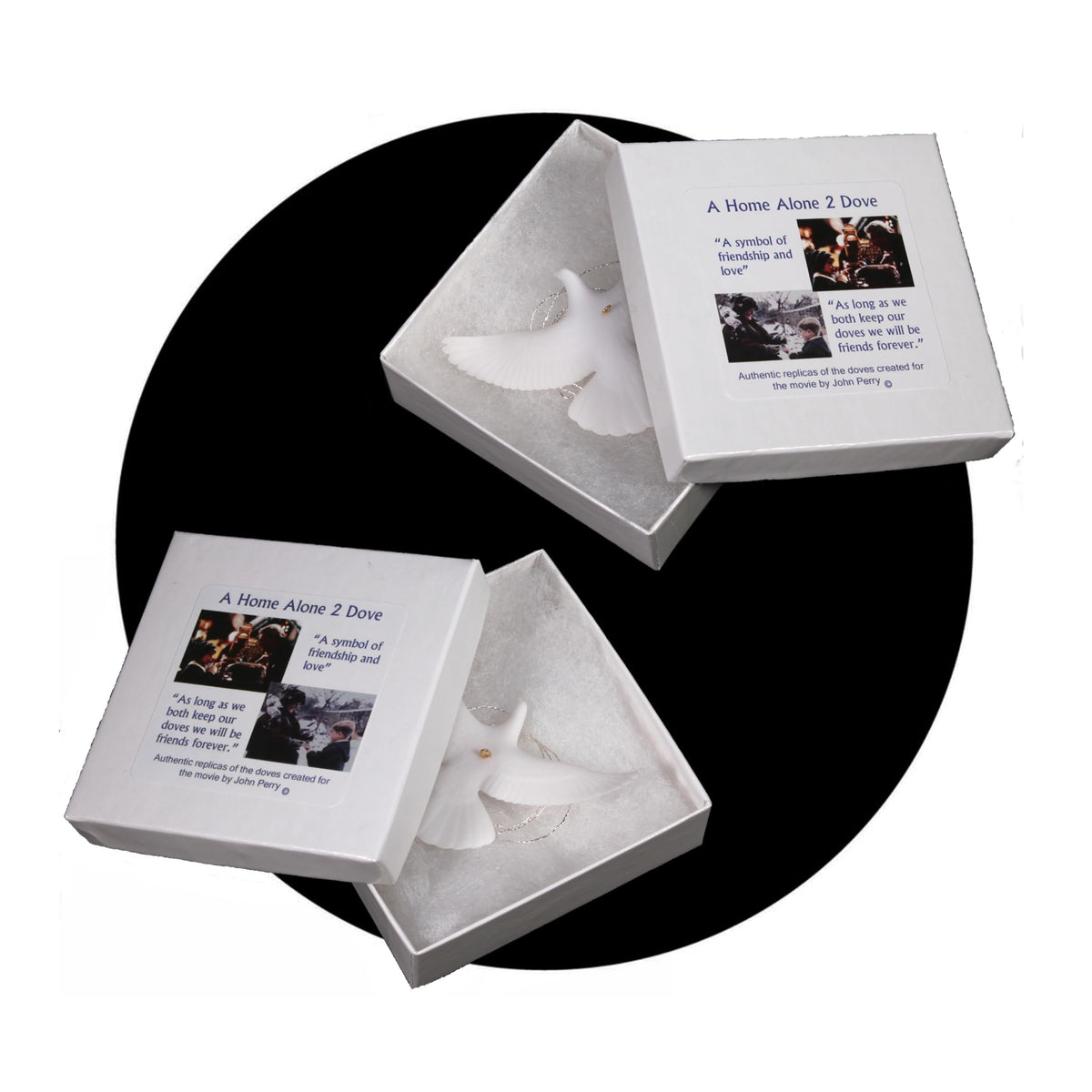 Home Alone Turtle Doves pair in jewelry style gift box set