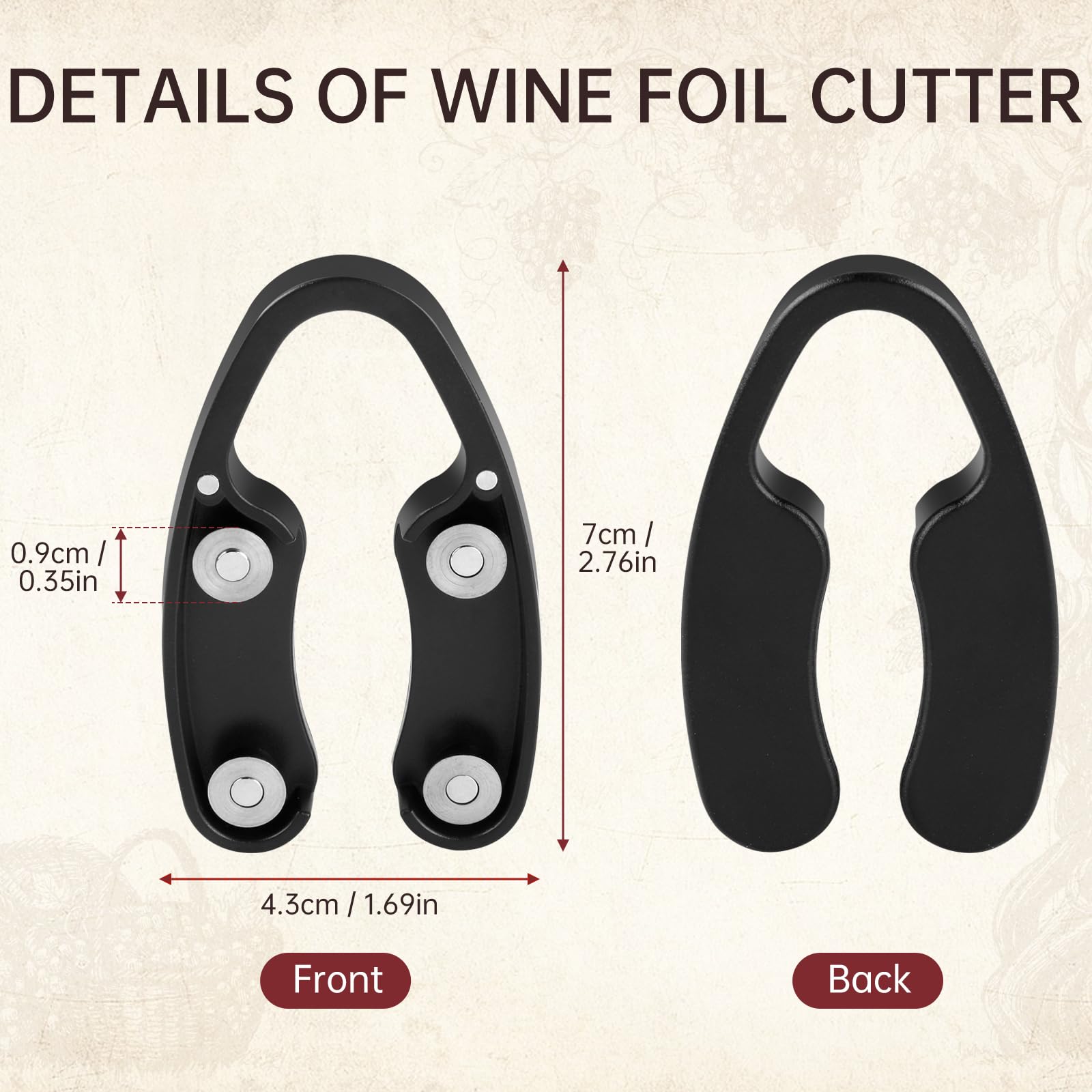 suitable for standard wine bottles including champagne and sparkling