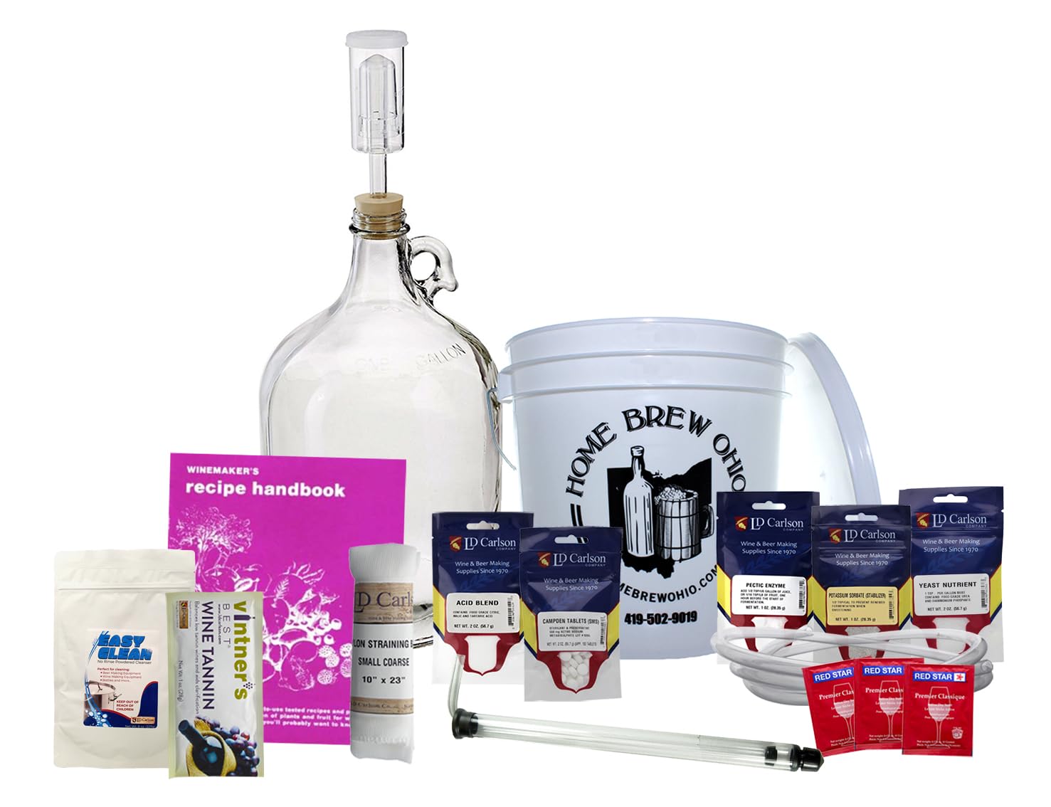 Home Brew Ohio upgraded 1 gallon wine kit with mini auto-siphon