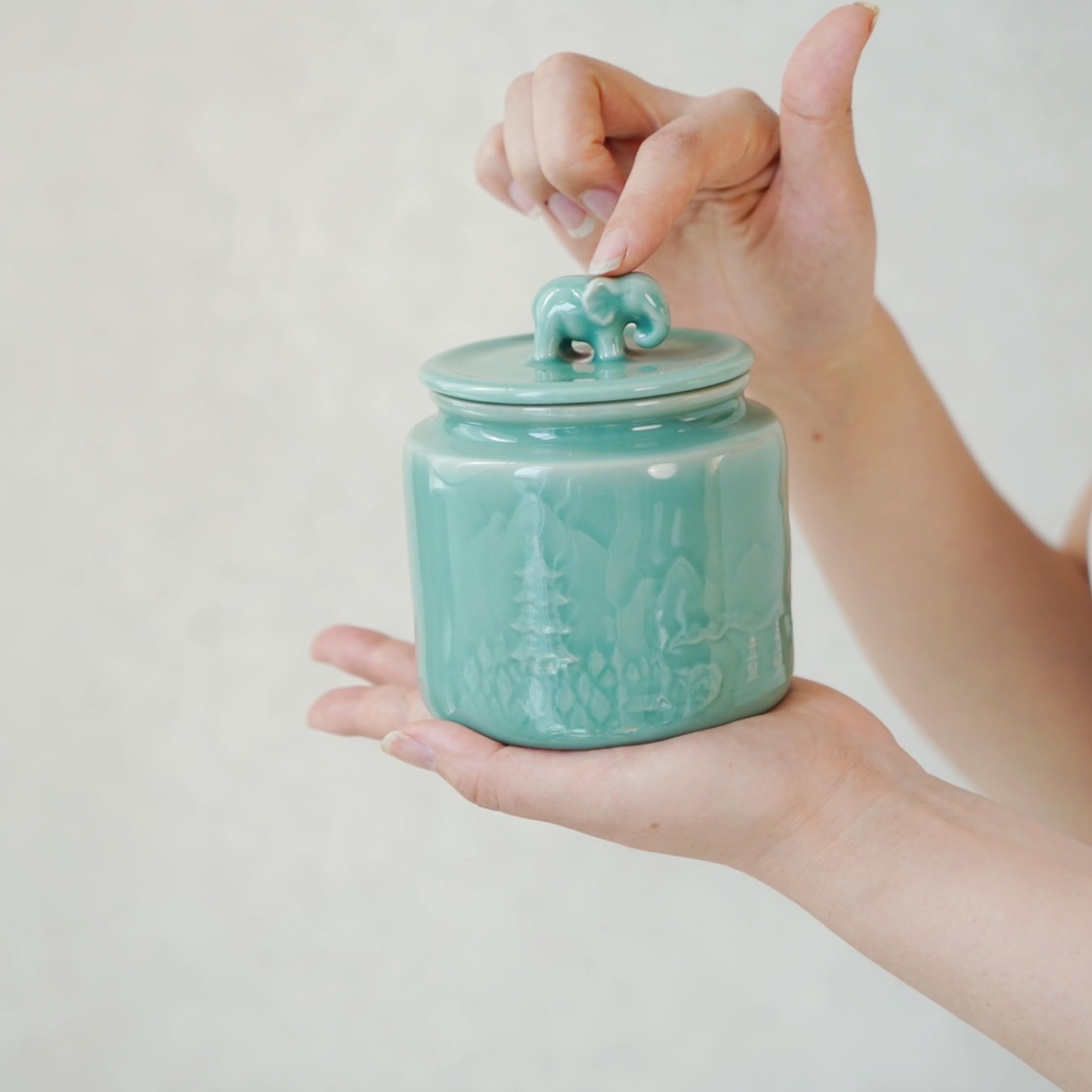 Jar displayed as home décor on shelf