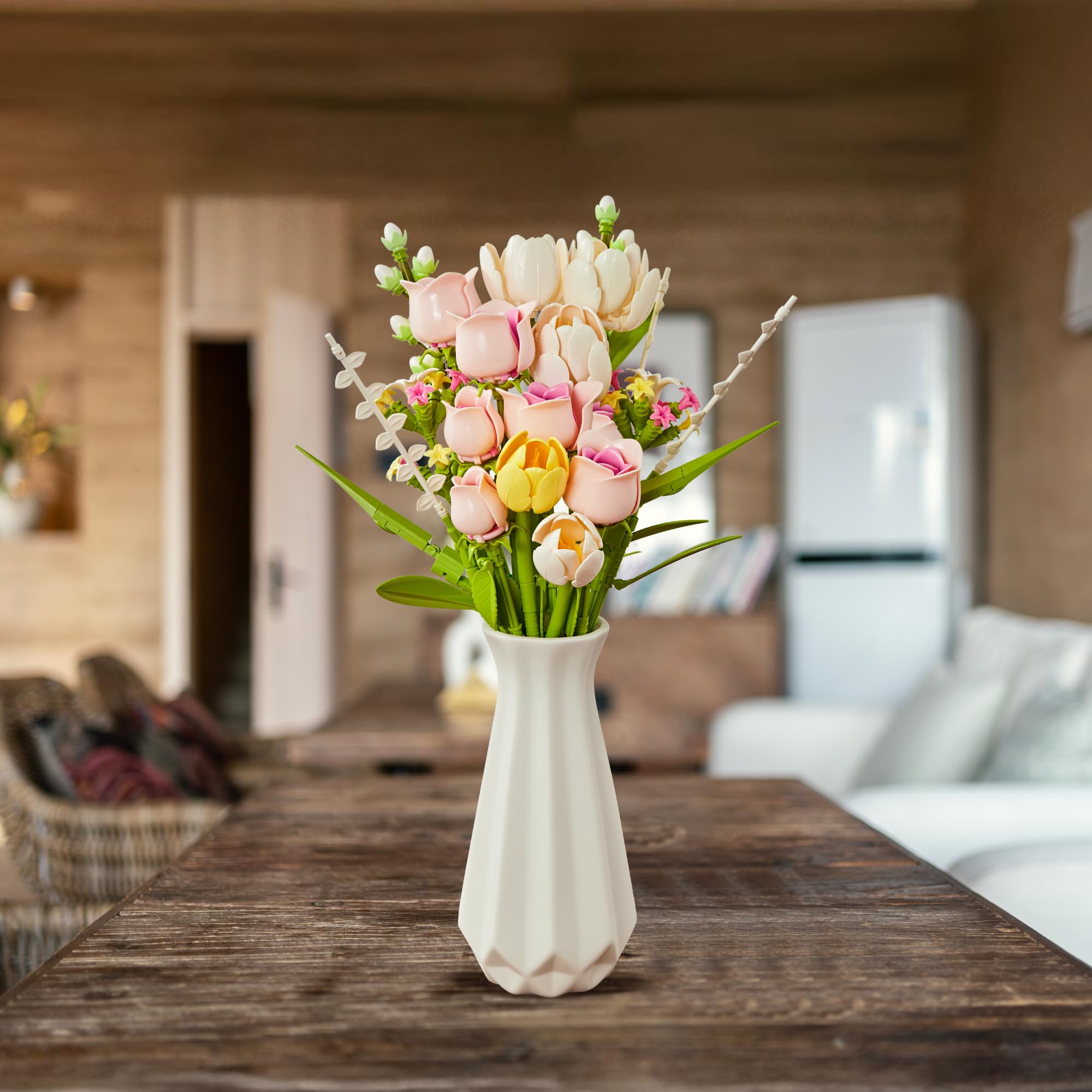 Home decor artificial flower bouquet packaging image