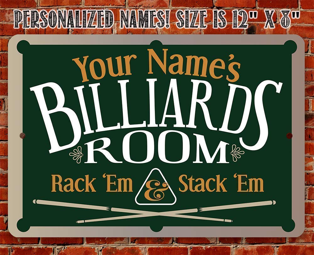 Home decor billiards sign suitable for game room