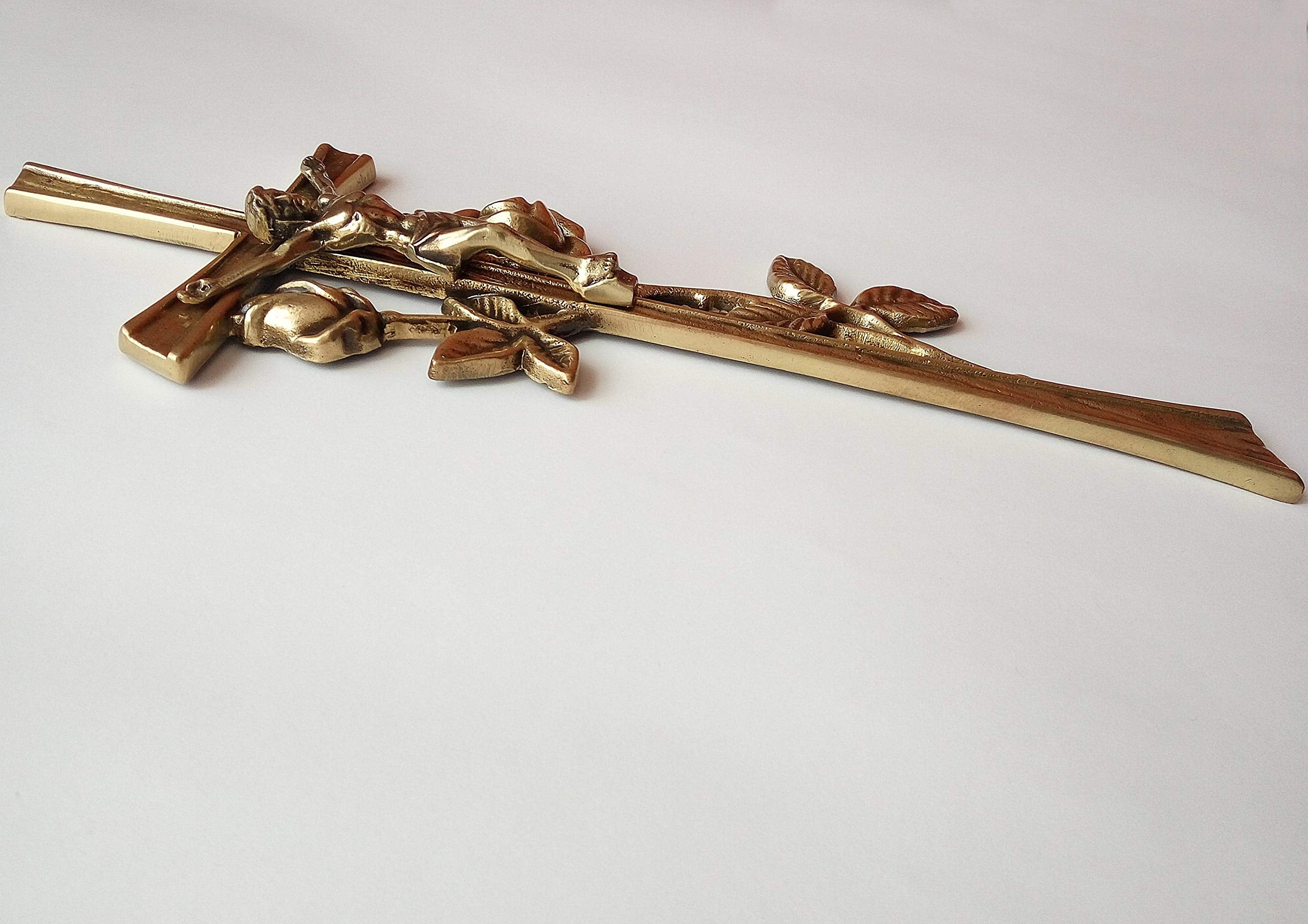 home decor religious cross brass art