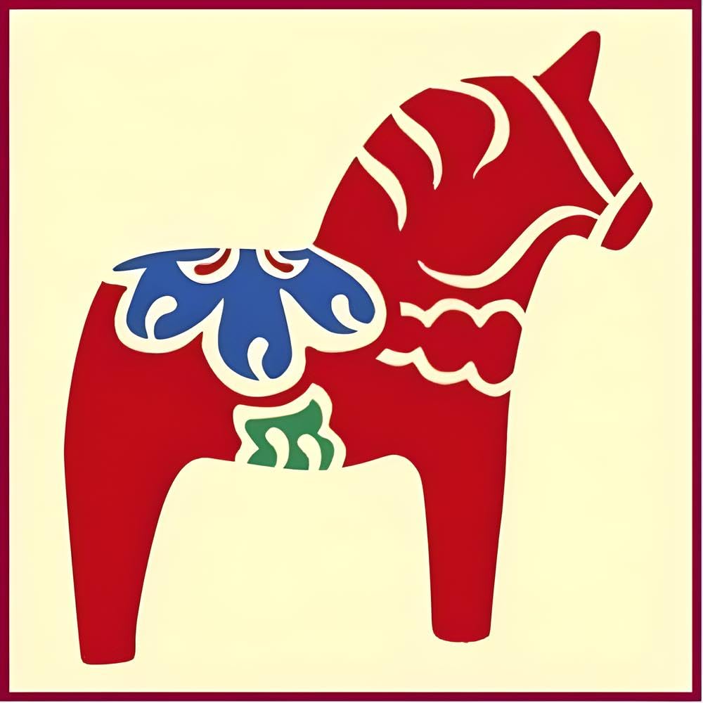 Mylar stencil Swedish Dala Horse for DIY projects