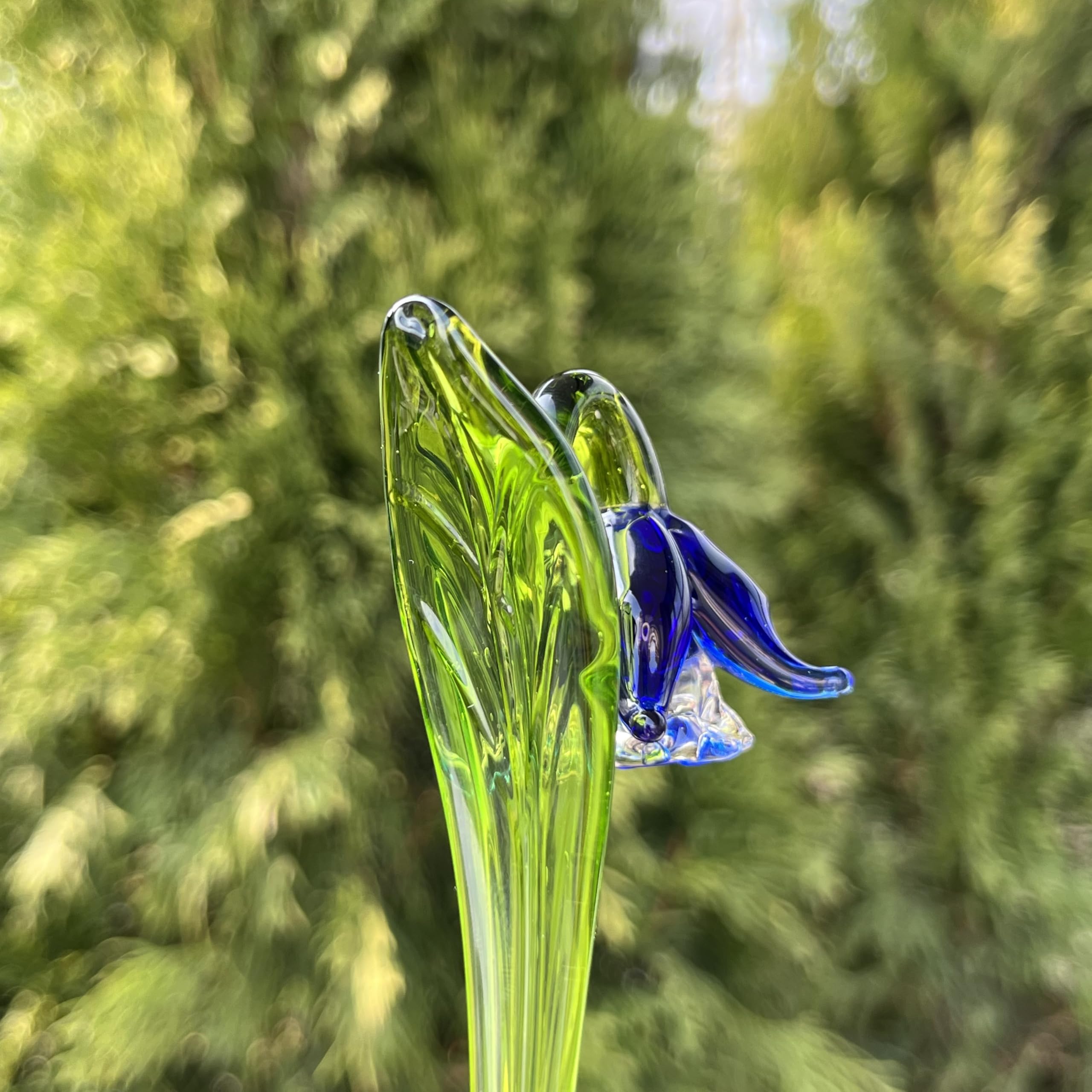 Home decor figurine blue bell flower on display