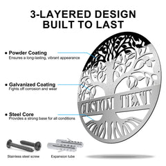 Galvanized steel wall plaque for durable wall decor