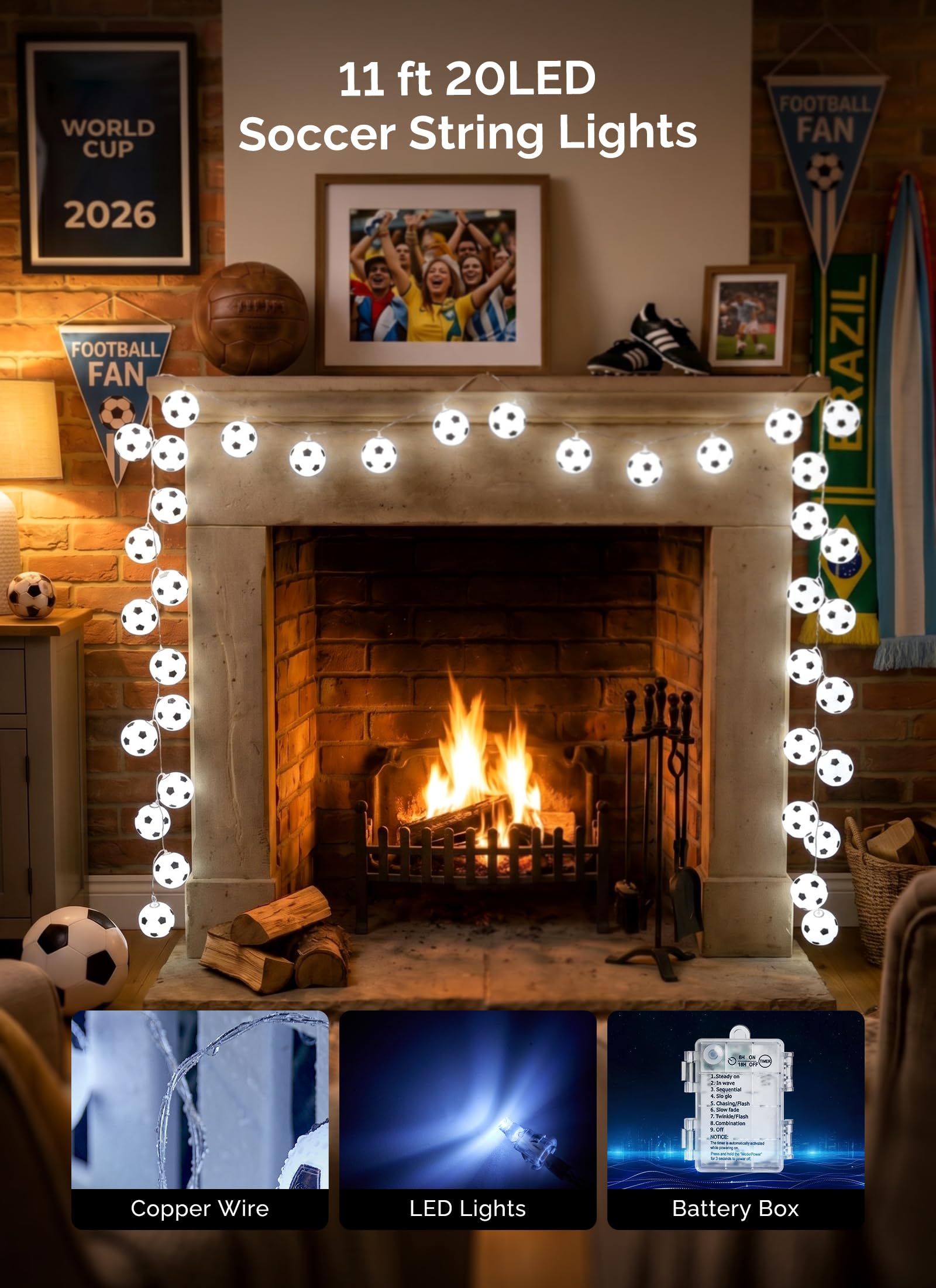 Home decoration soccer decor Brightown lights