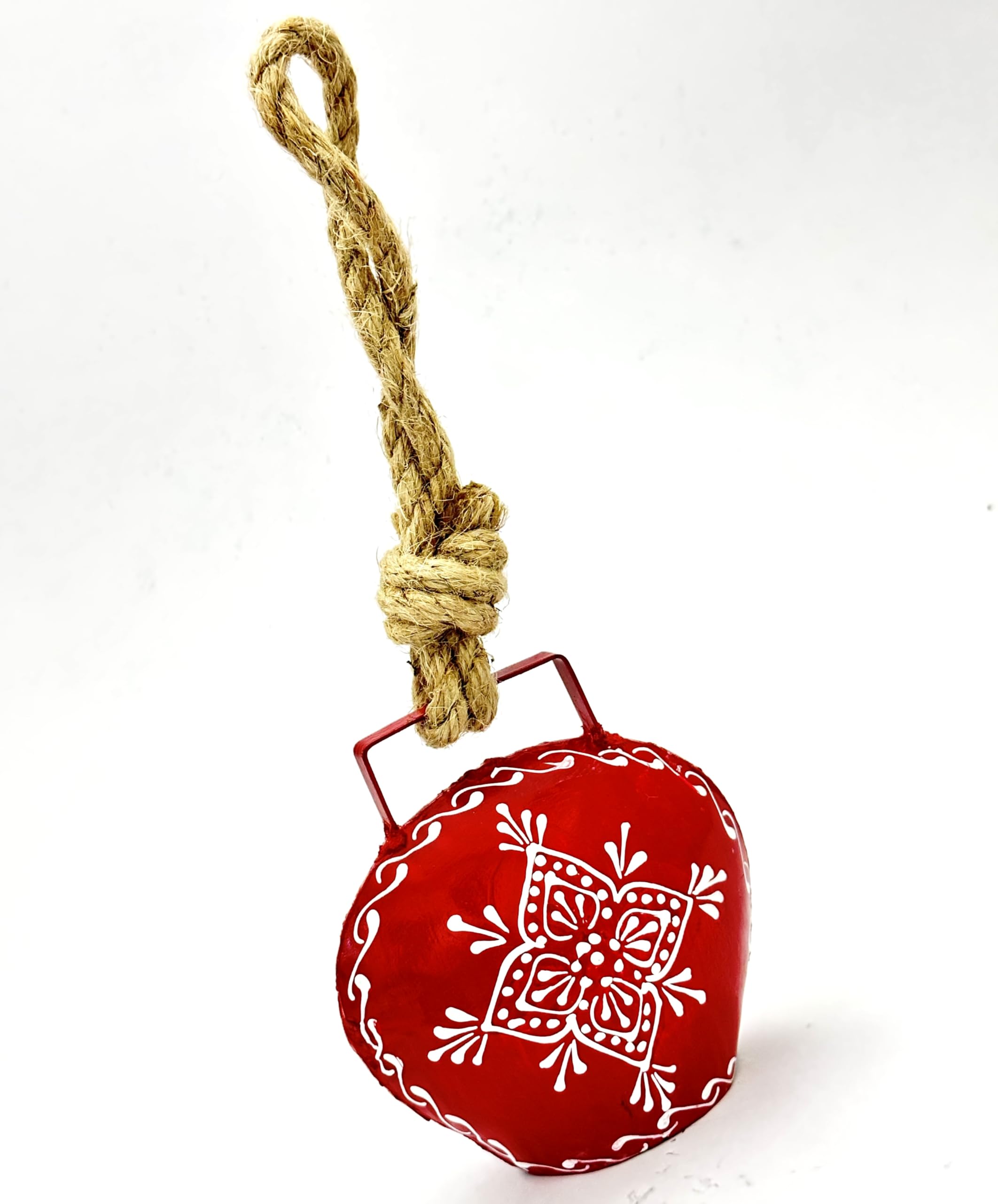 Christmas holiday decor bell in red finish