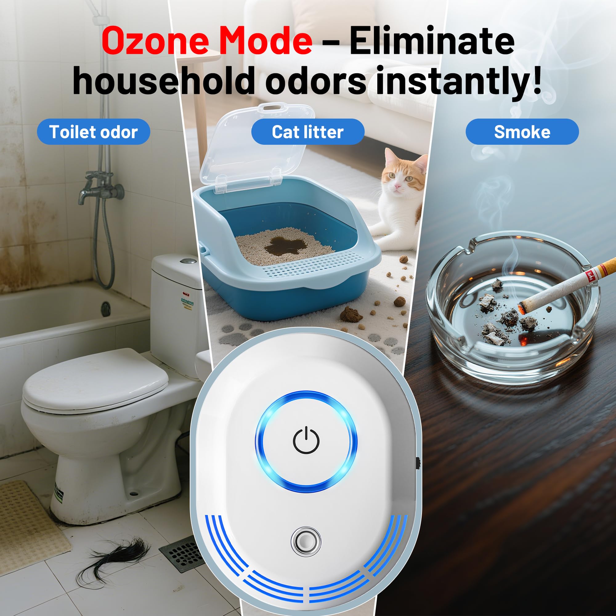 300 mg/h ozone output with 30 minute auto shutoff indicator