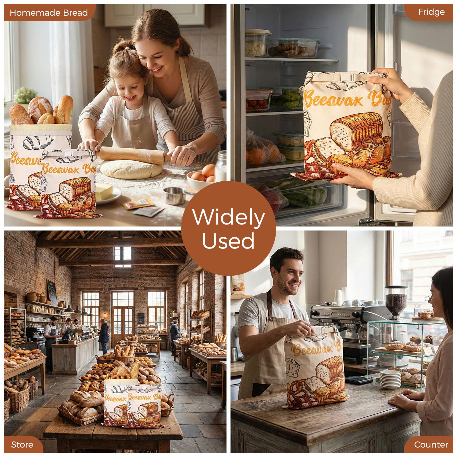 Two pack bread storage for kitchen and bakery use