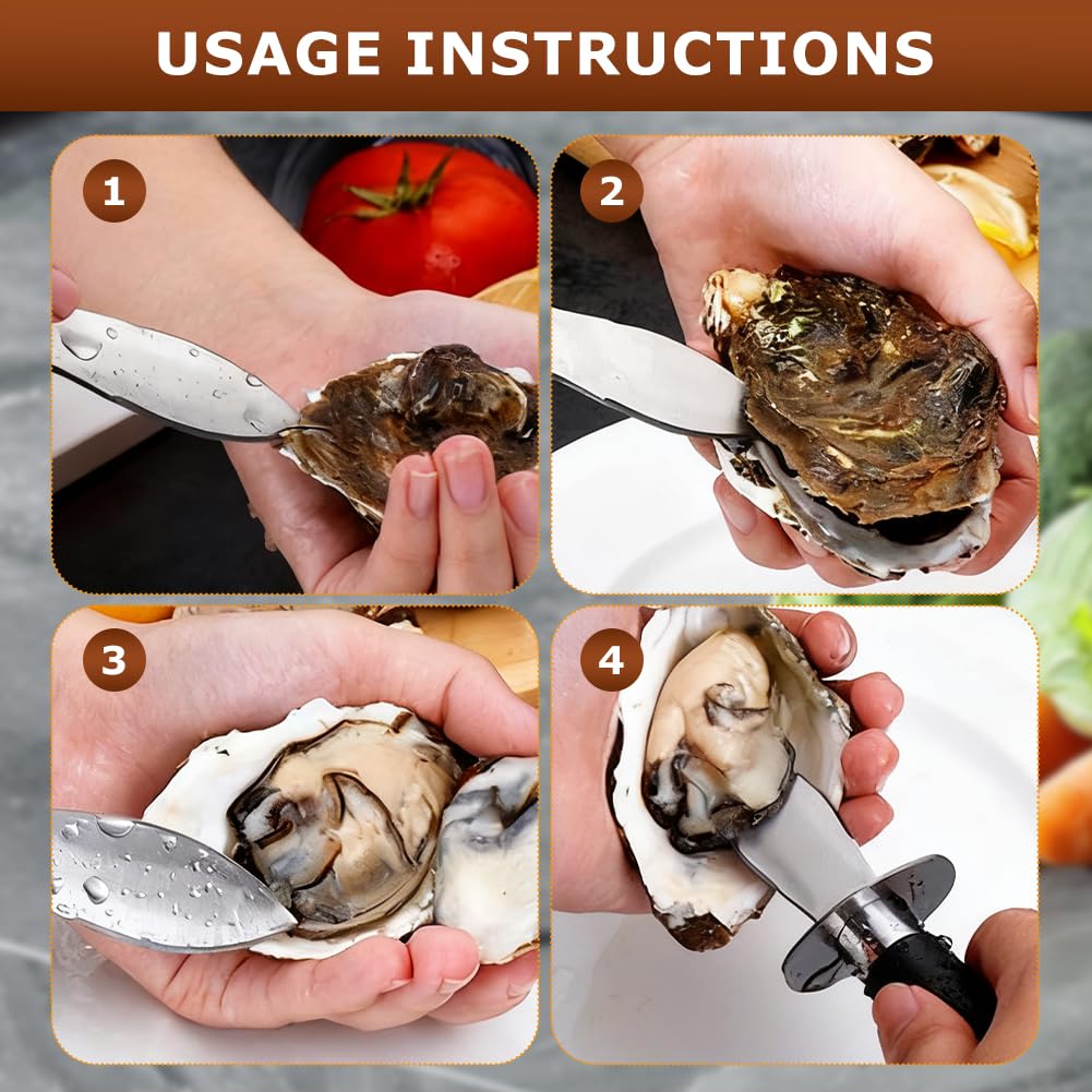 Pointed-tip oyster shucker and blunt-tip clam knife