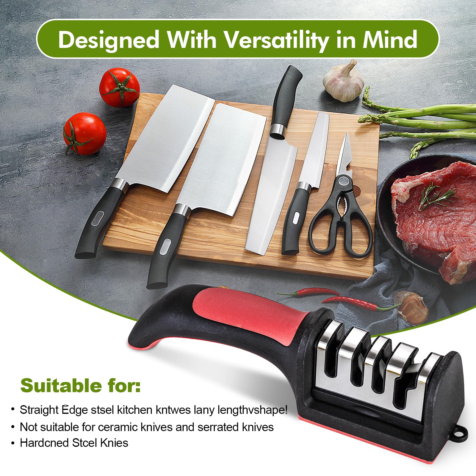 Compact knife sharpener with hanging hole for storage