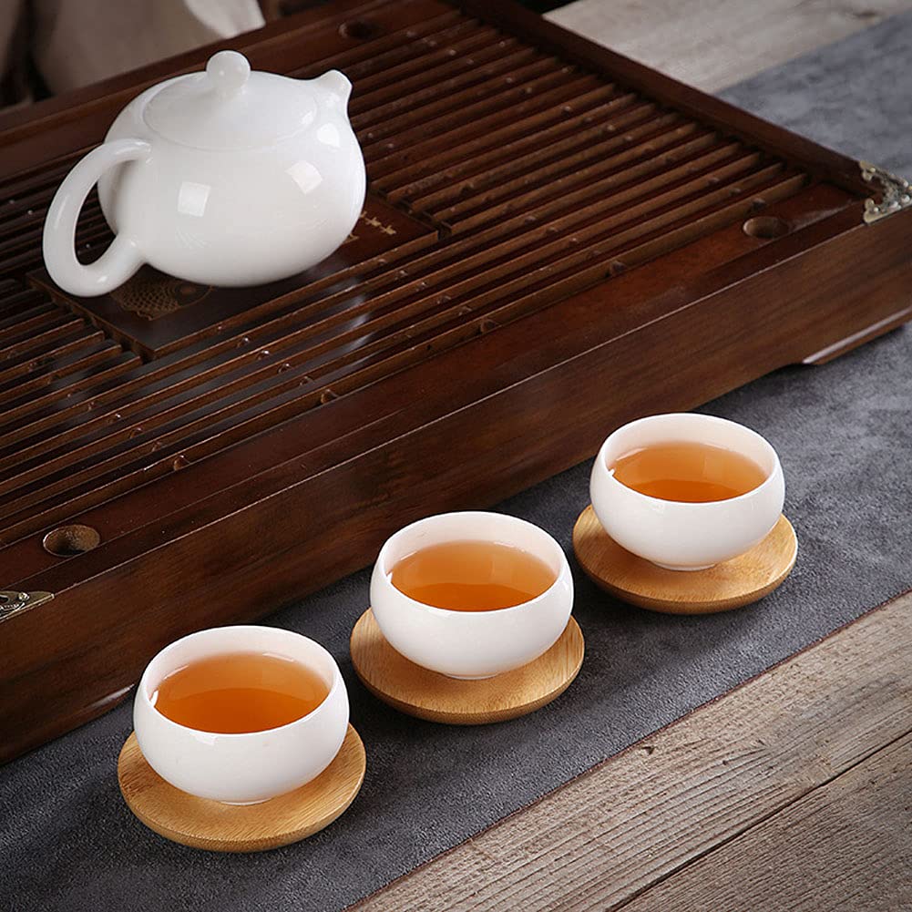 easy clean bamboo teacup coasters