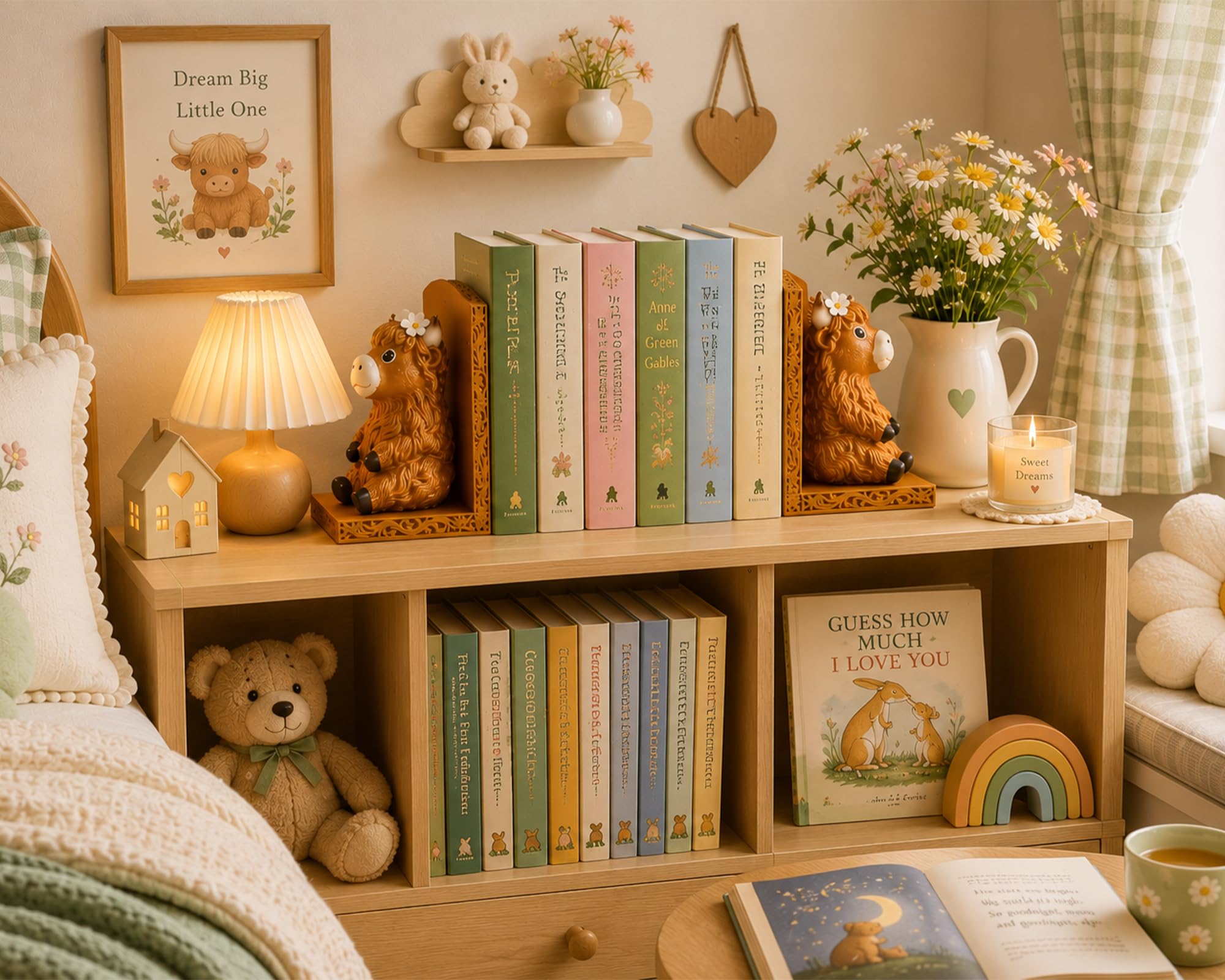 Gift idea for cow lovers and book lovers featuring Highland Cow Bookends