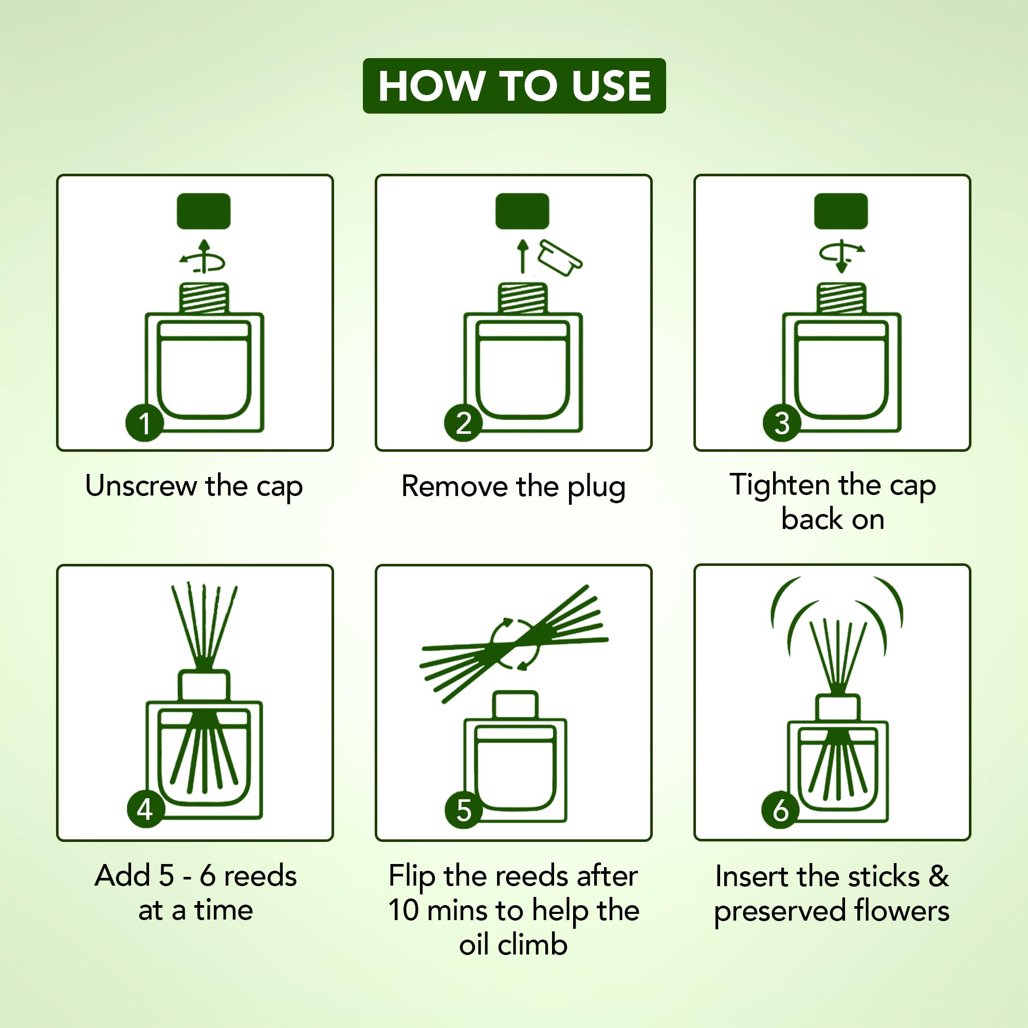 Diffuser distributes fragrance evenly via natural eucalyptus sticks