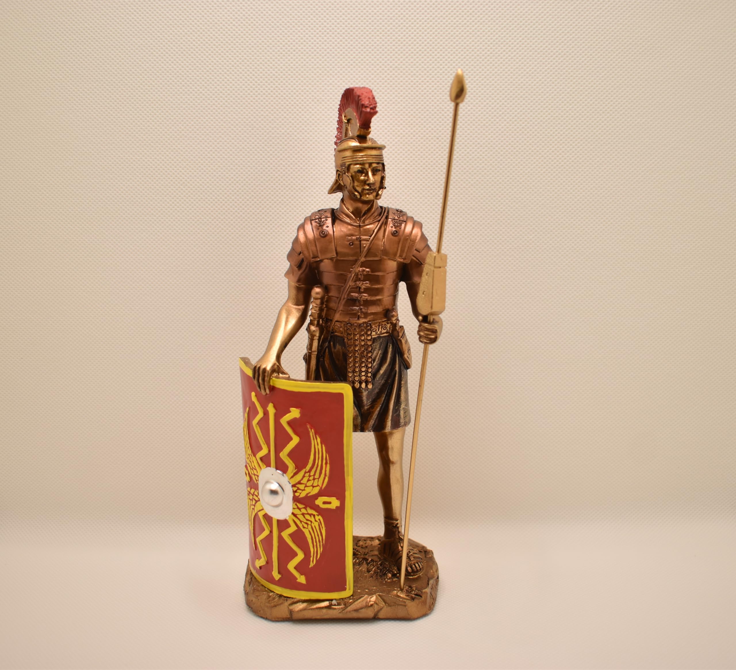 Hand-finished detailing on Roman Centurion Statue