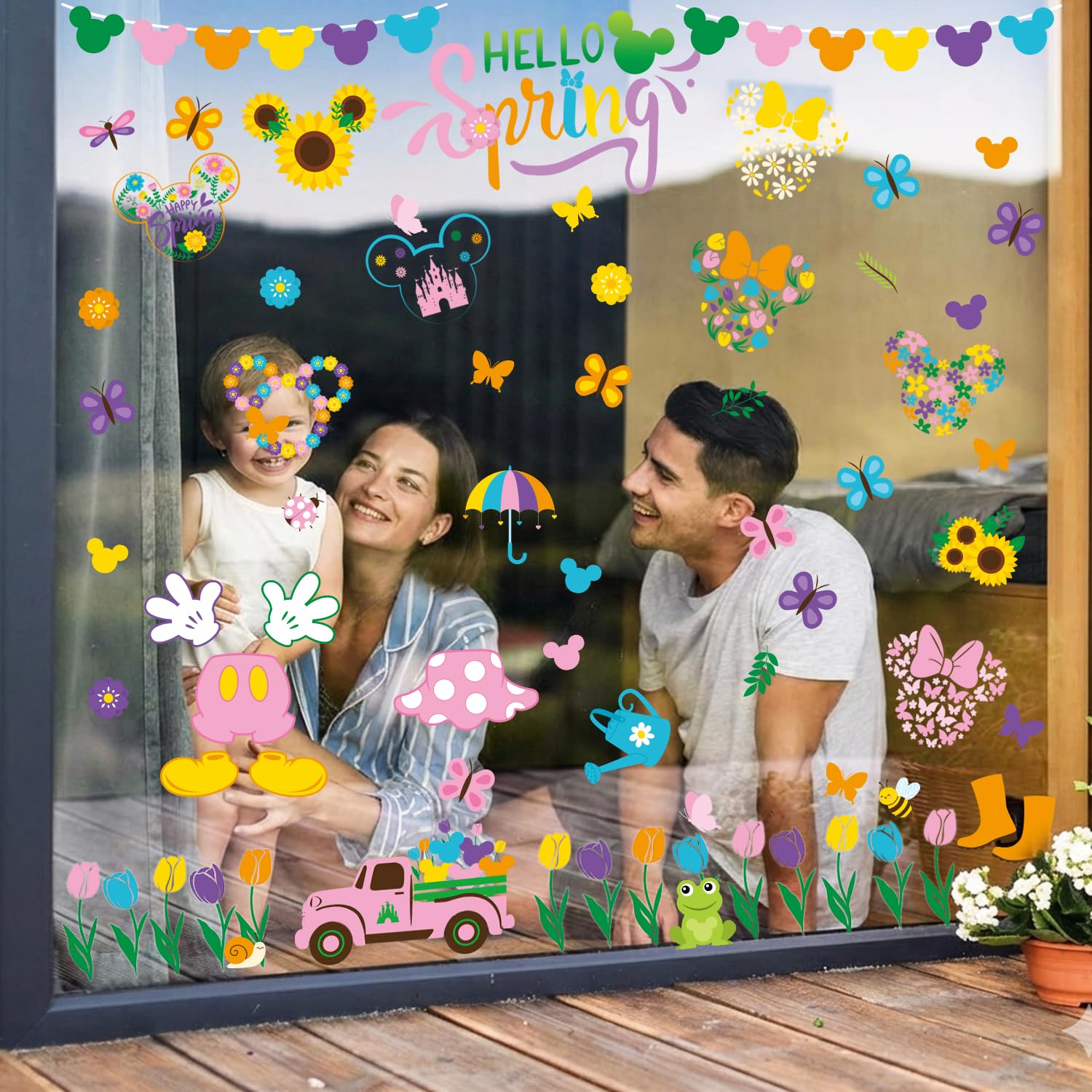 adhesive-free window decor on windows doors mirrors tiles fridge