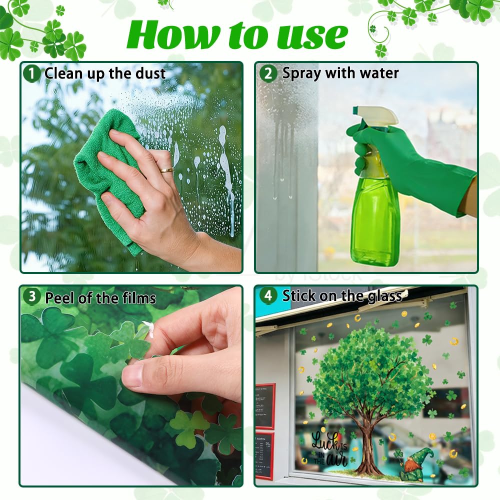 Reusable window clings for St Patrick's Day